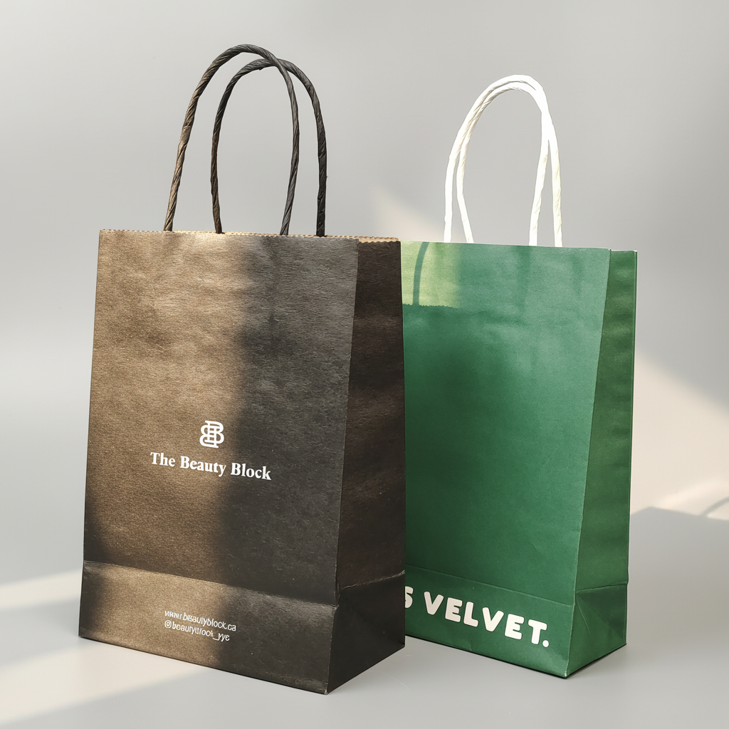 Custom kraft paper shopping bags
