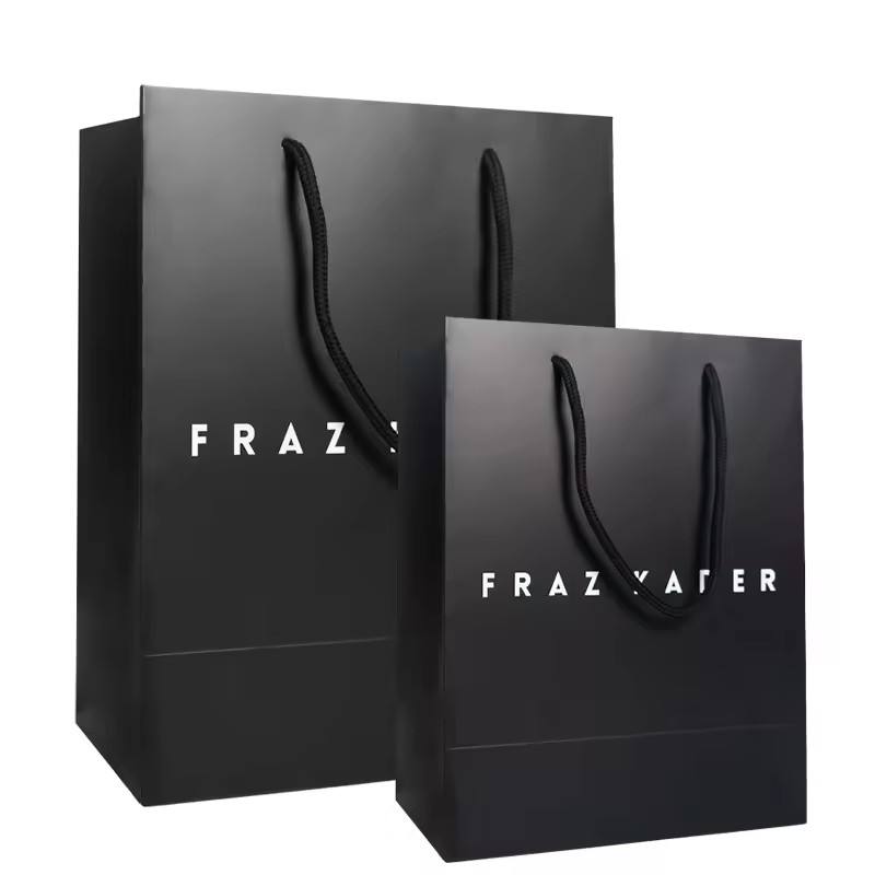 Black 250gsm Boutique Paper Bag view 2