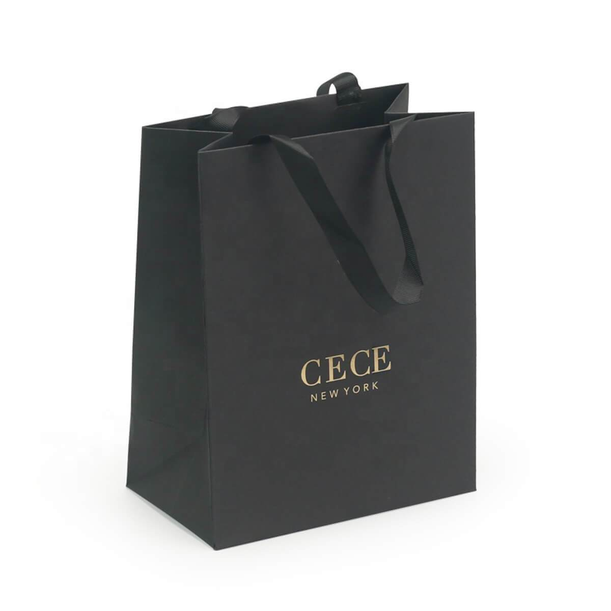 Black Card Paper Shopping Bag view 3
