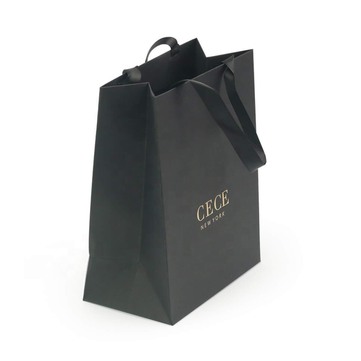 Black Card Paper Shopping Bag view 4