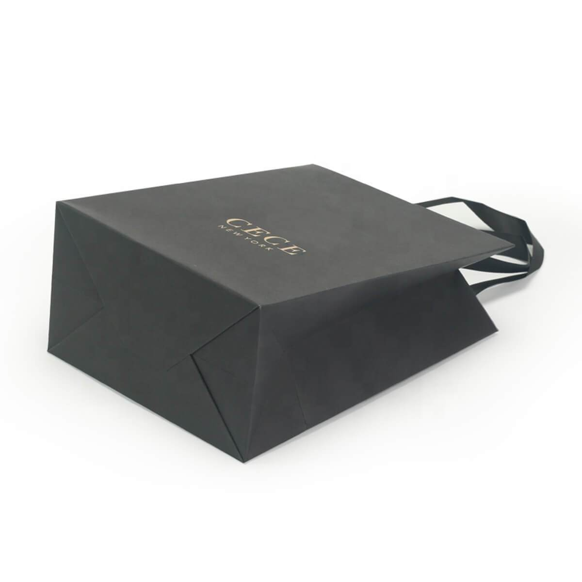 Black Card Paper Shopping Bag view 5