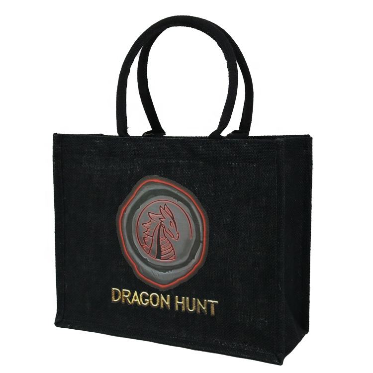 black dragon emblem jute shopping bag product example