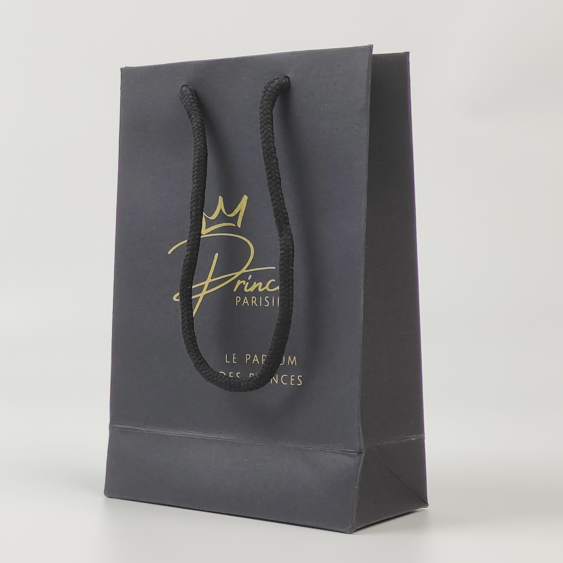 Black Paper Bag with Gold Print view 5