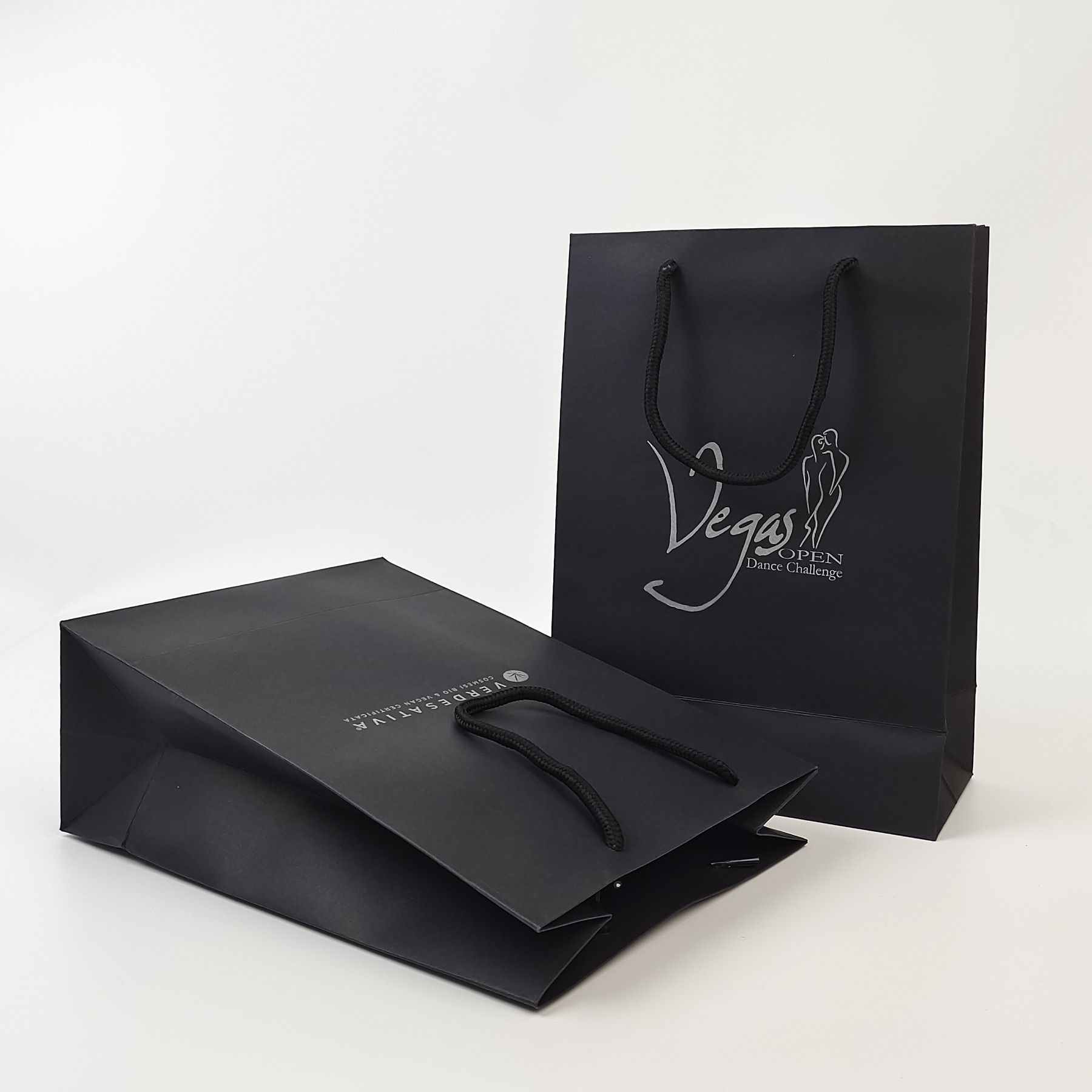 Black Paper Bag with Silver Logo