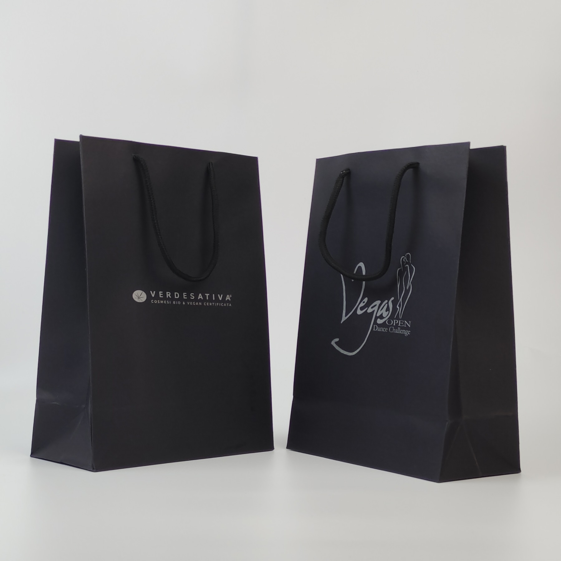 Black Paper Bag with Silver Logo view 2