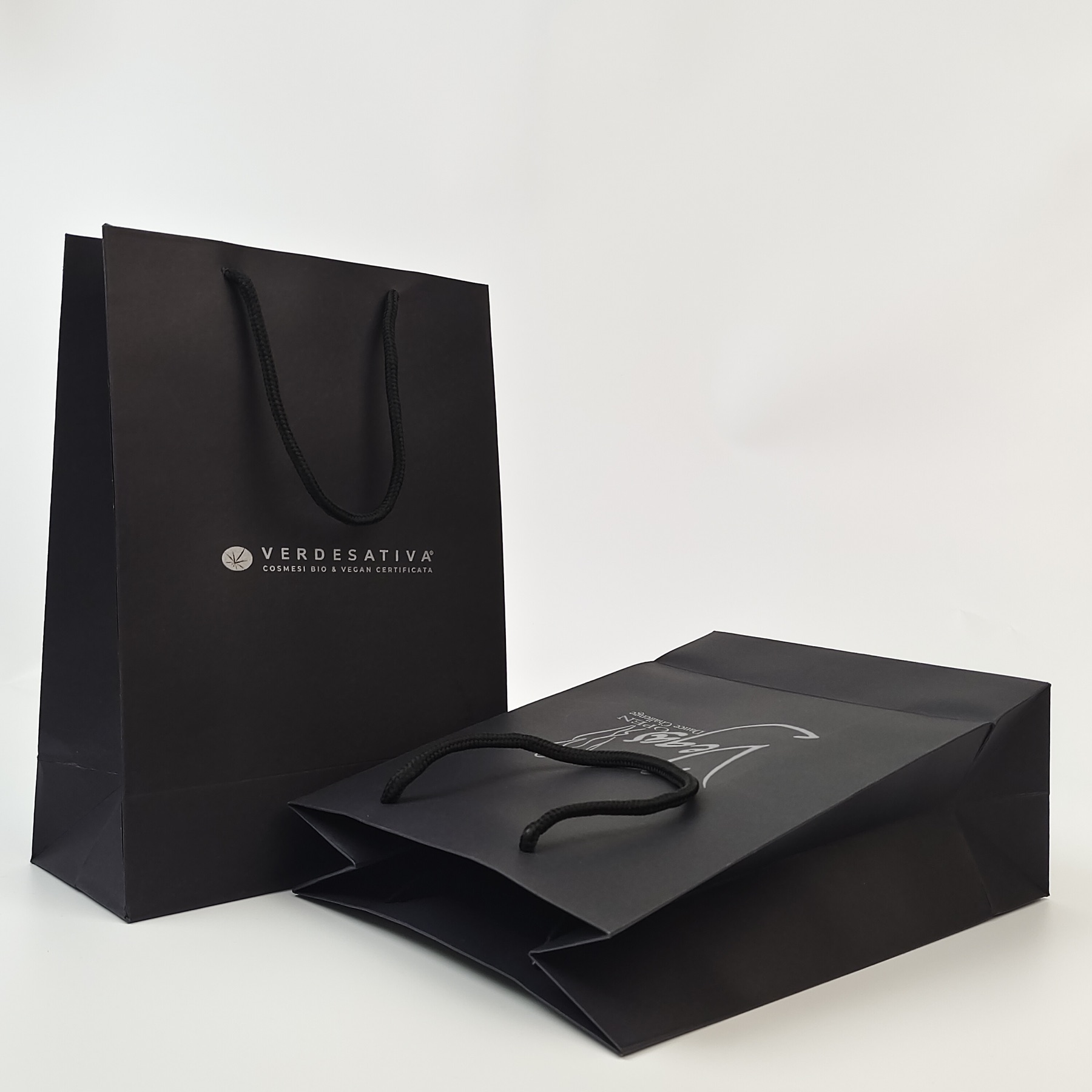 Black Paper Bag with Silver Logo view 6