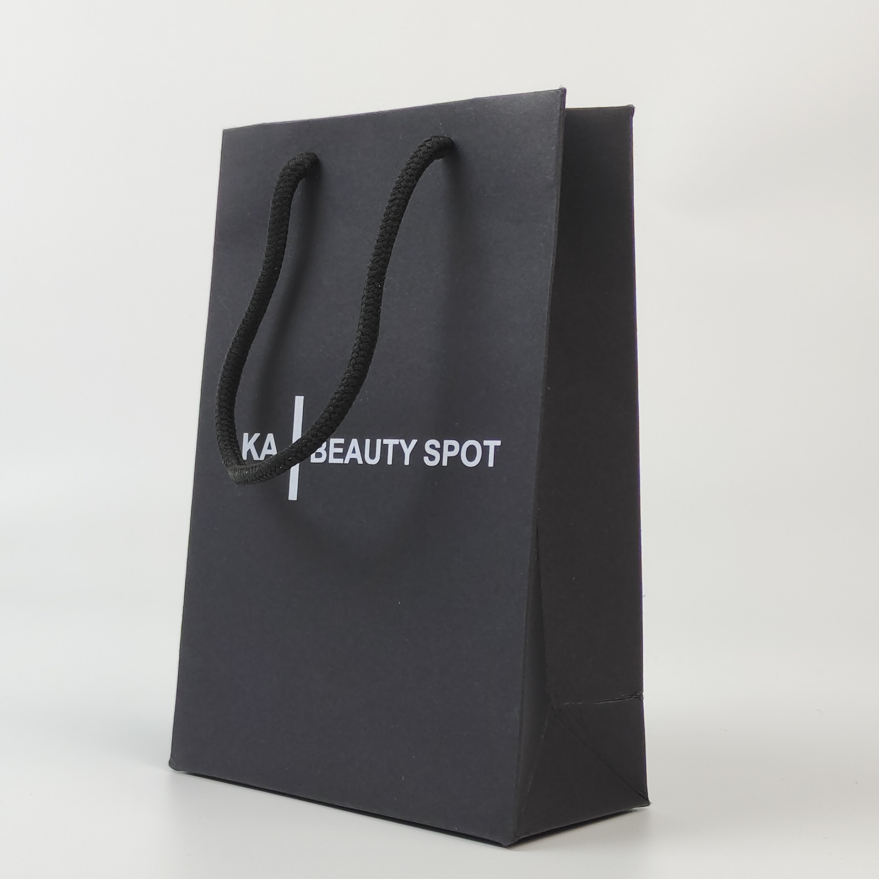 Black Paper Bag with Silver Print