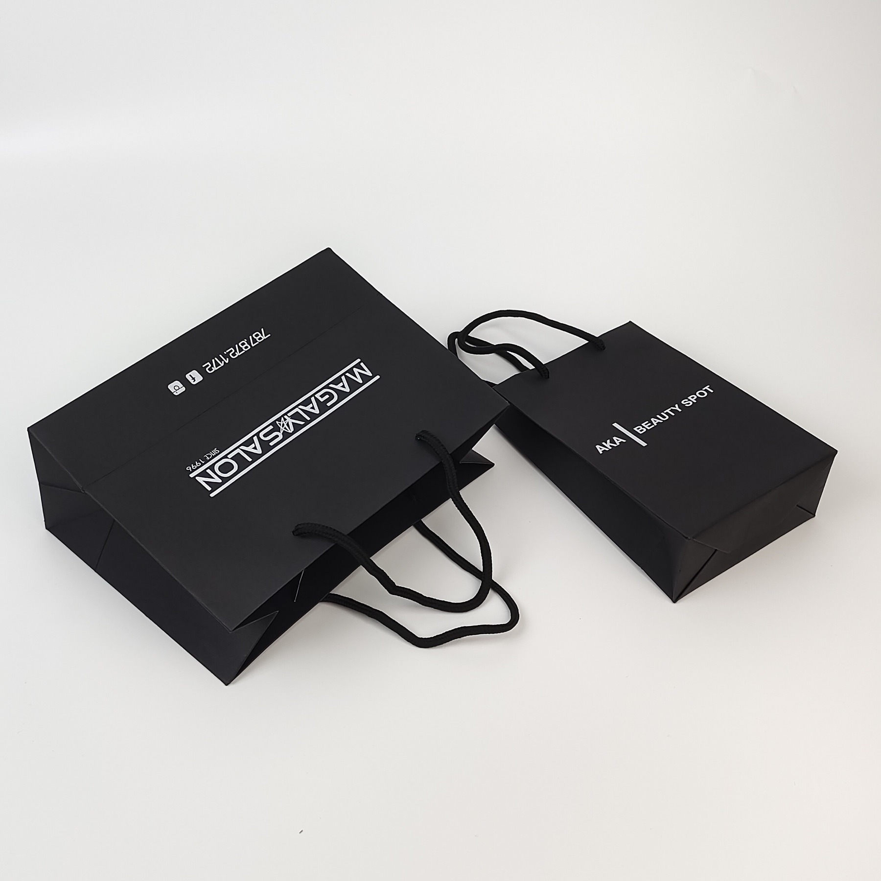 Black Paper Bag with Silver Print view 5