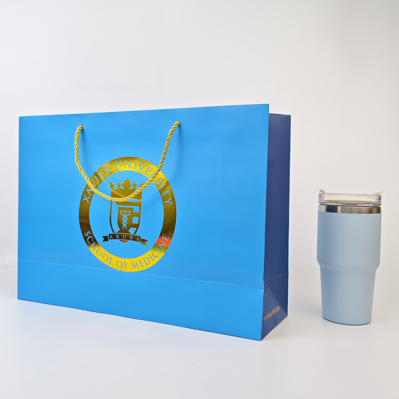 Blue Hot Foil Paper Bag view 3