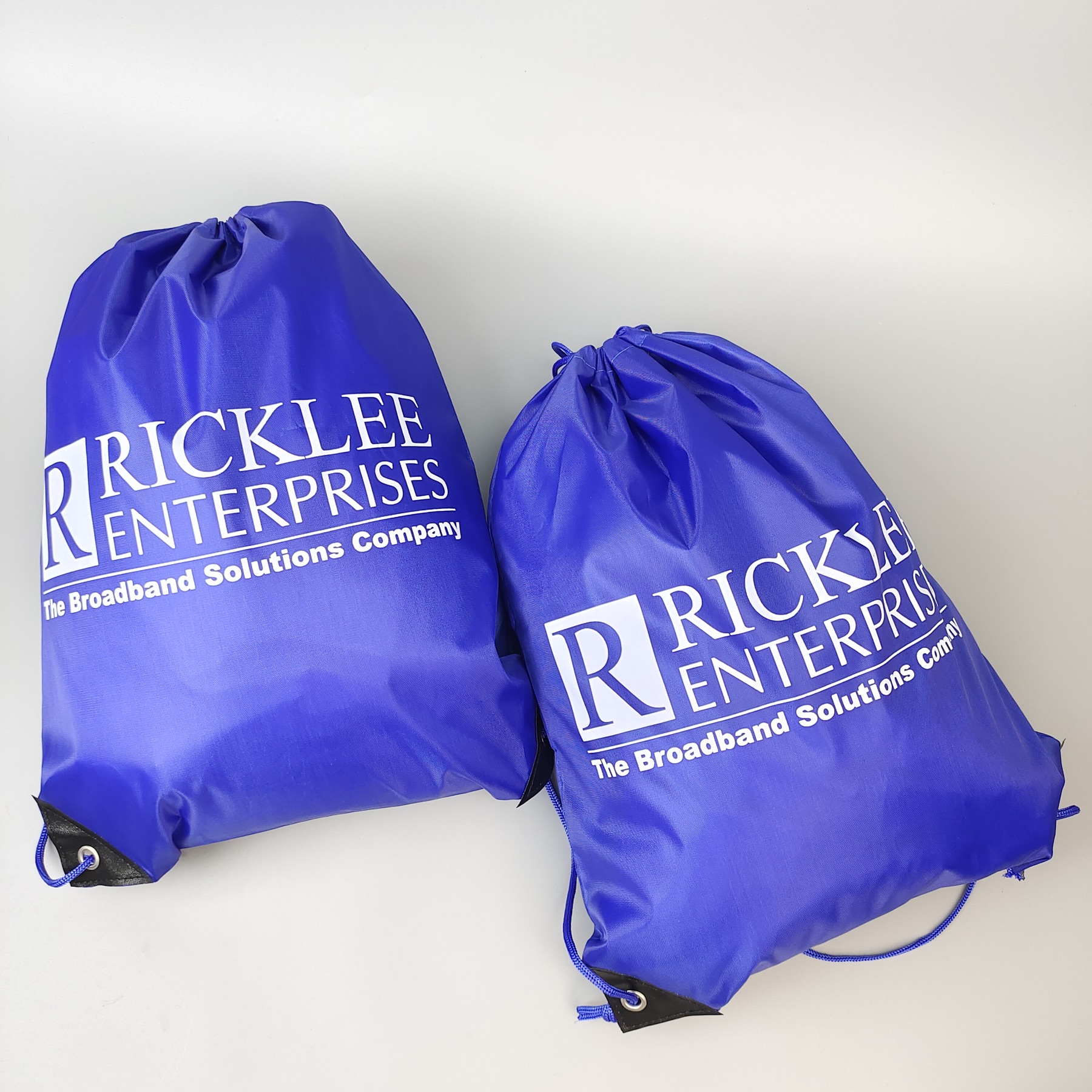 Blue Screen-Printed Polyester Backpack view 5