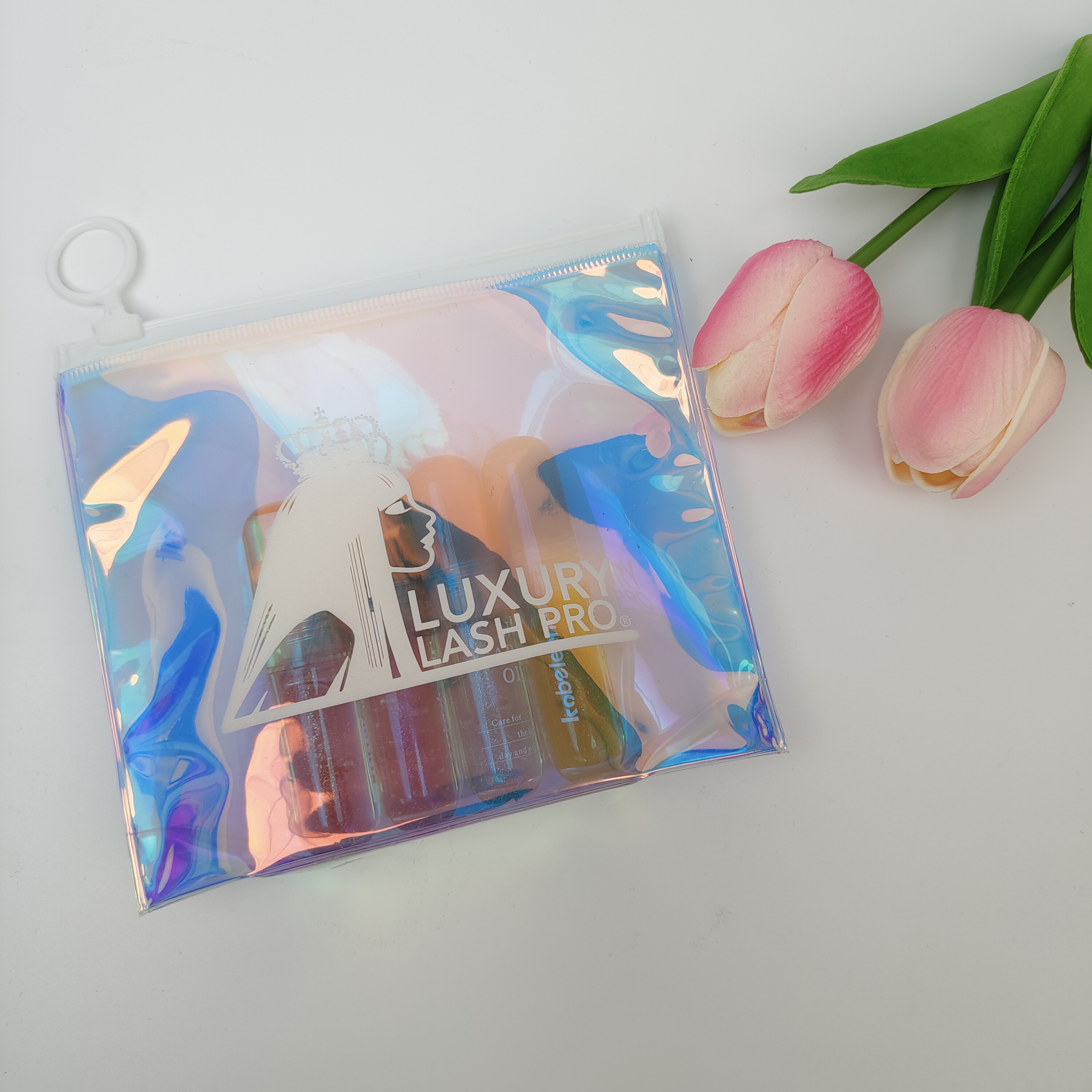 holographic PVC zipper bag with expandable bottom gusset - view 4