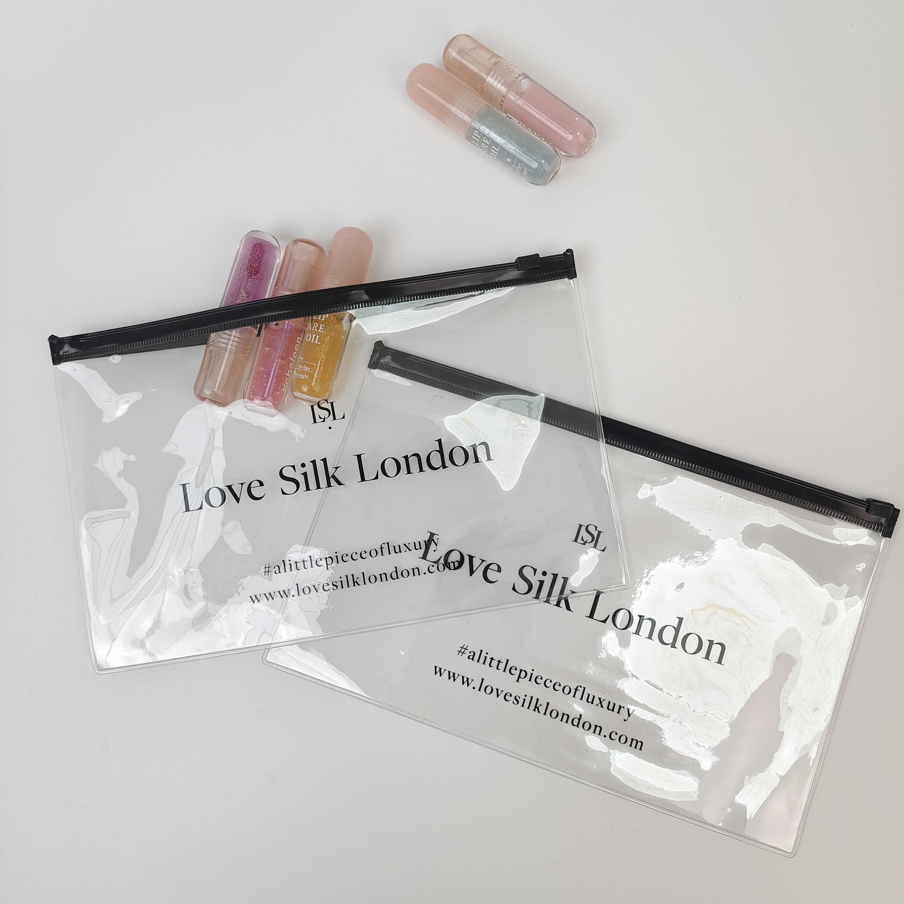 transparent PVC zipper bag with black printed logo - view 4