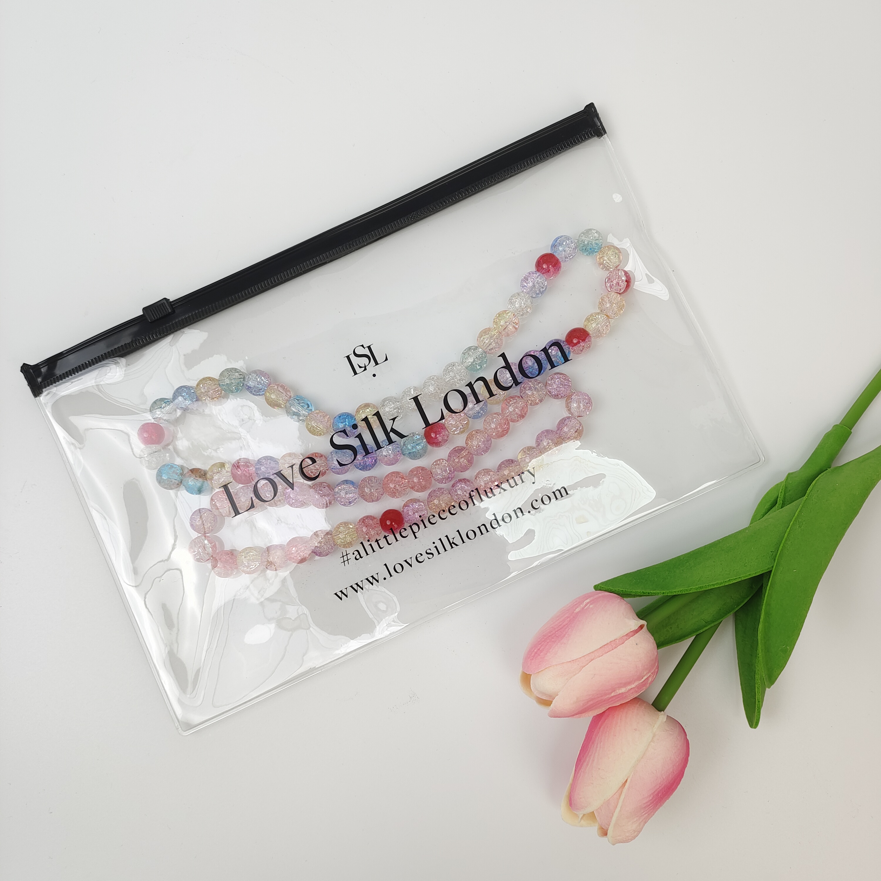 transparent PVC zipper bag with black printed logo - view 5