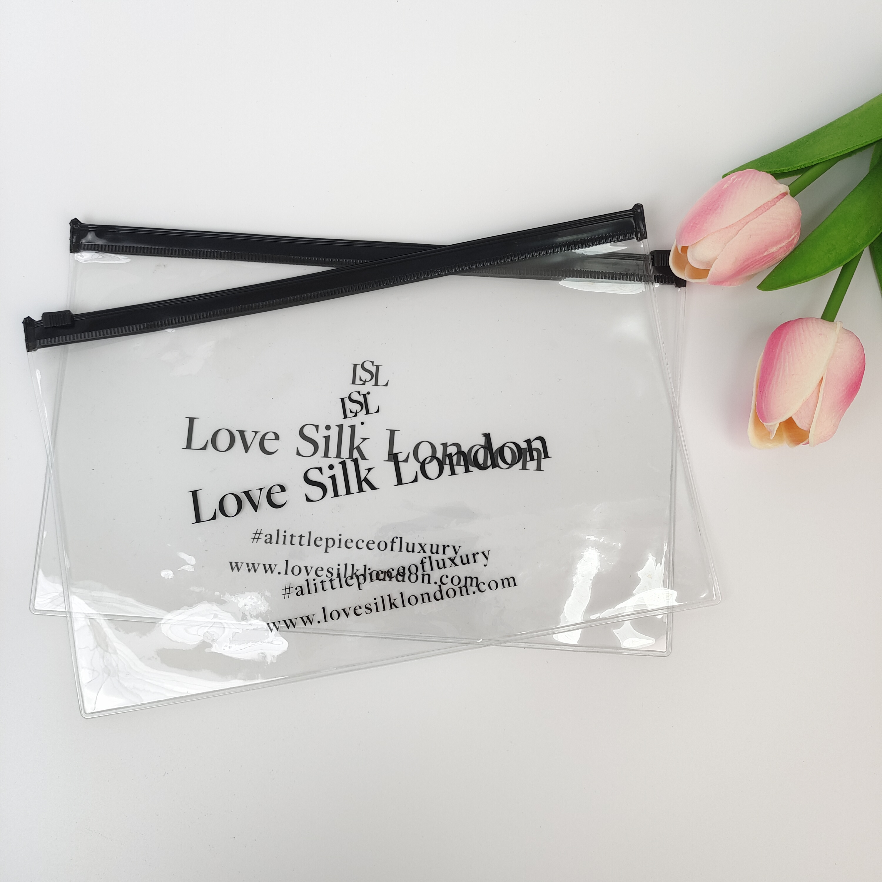 transparent PVC zipper bag with black printed logo - view 6