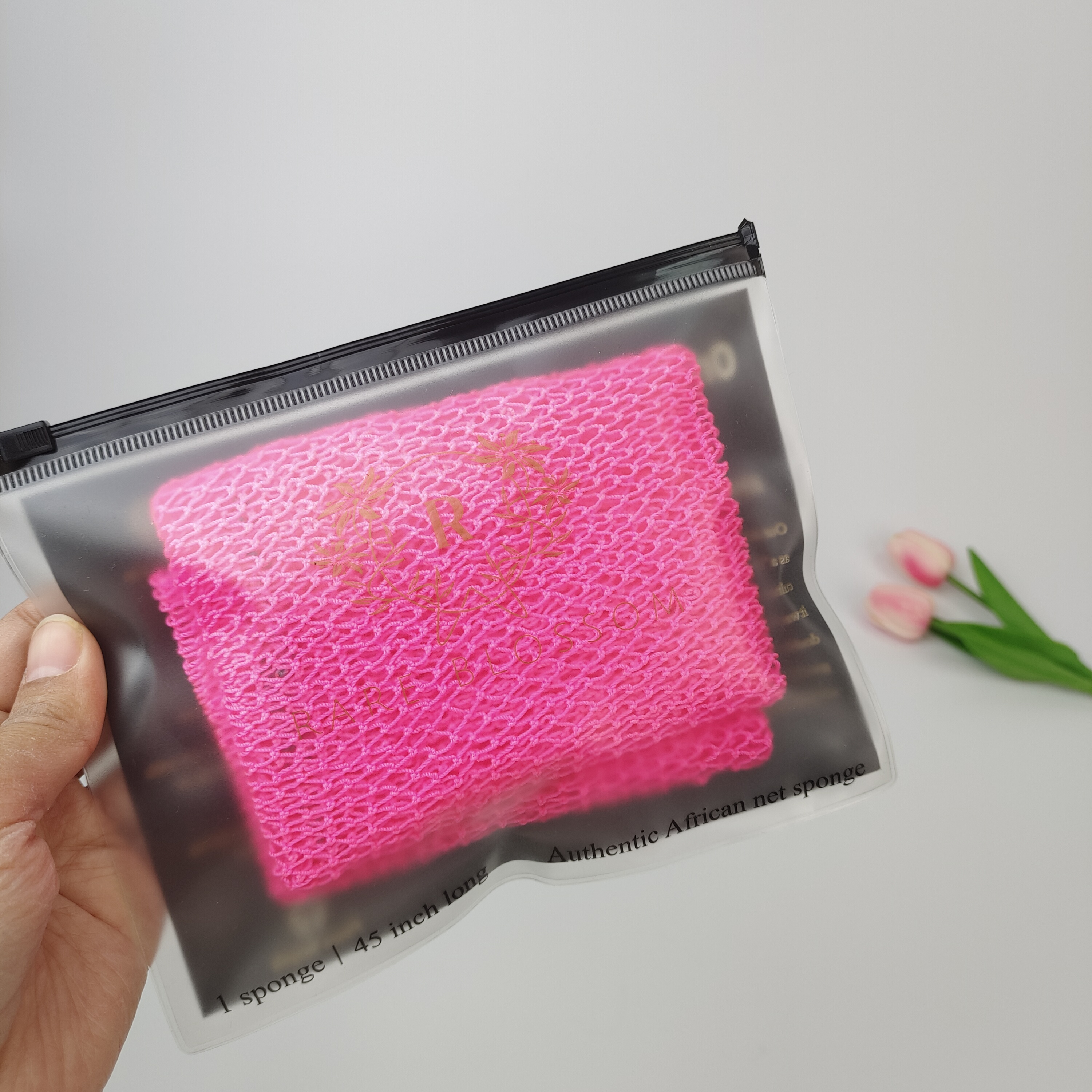 clear PVC cosmetic pouch with black zipper