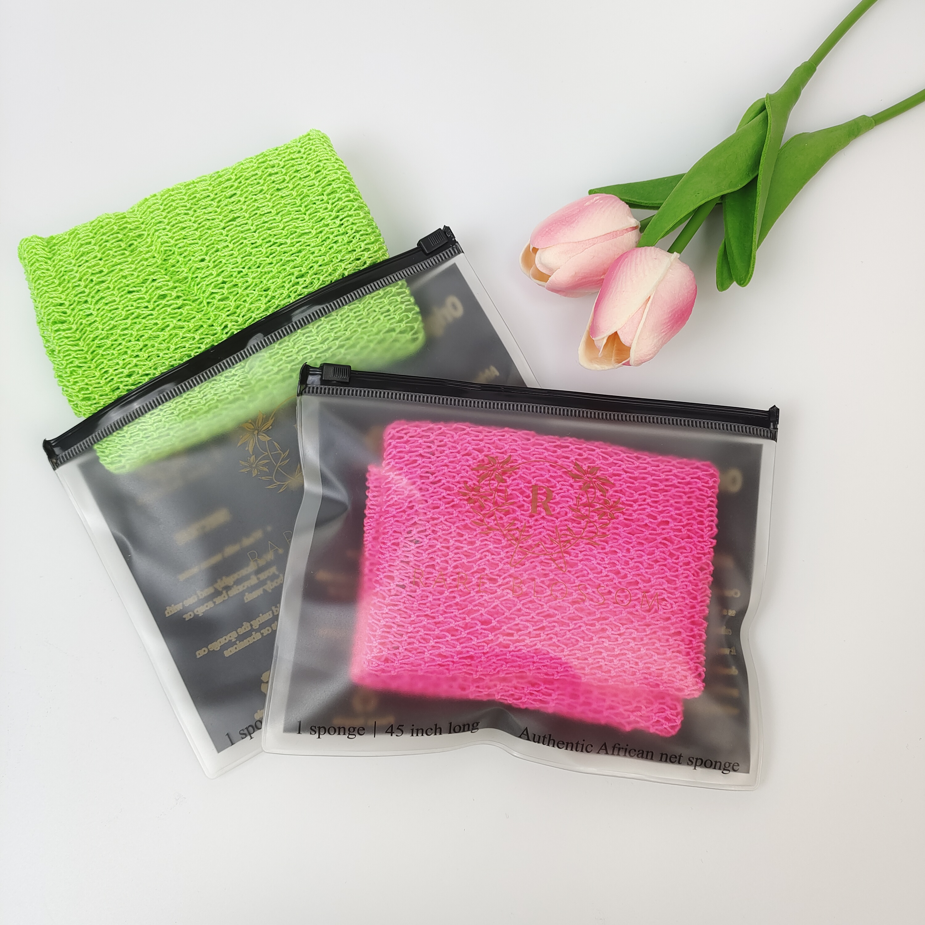 clear PVC cosmetic pouch with black zipper - view 4
