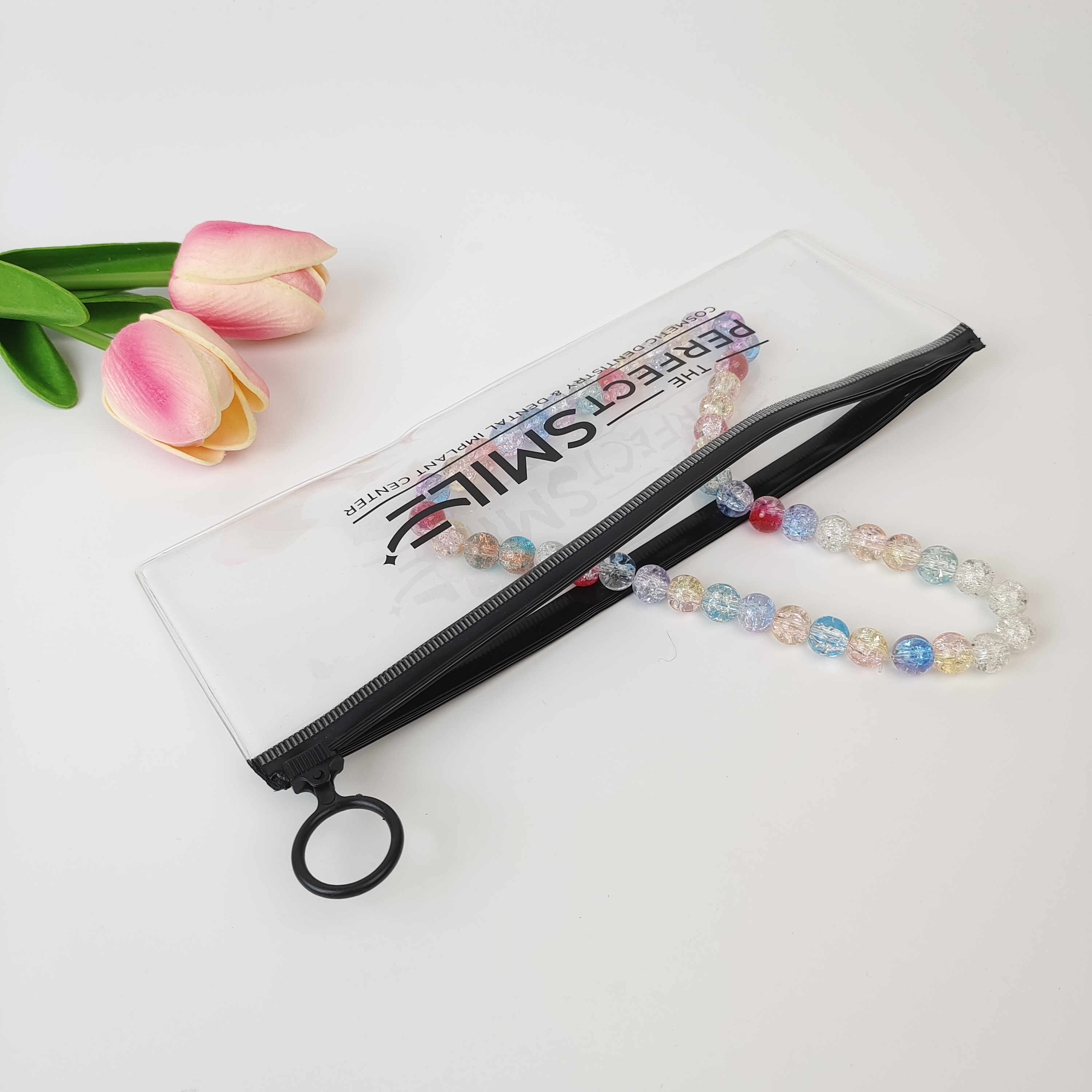 clear printed PVC zipper bag for dental care products - view 2