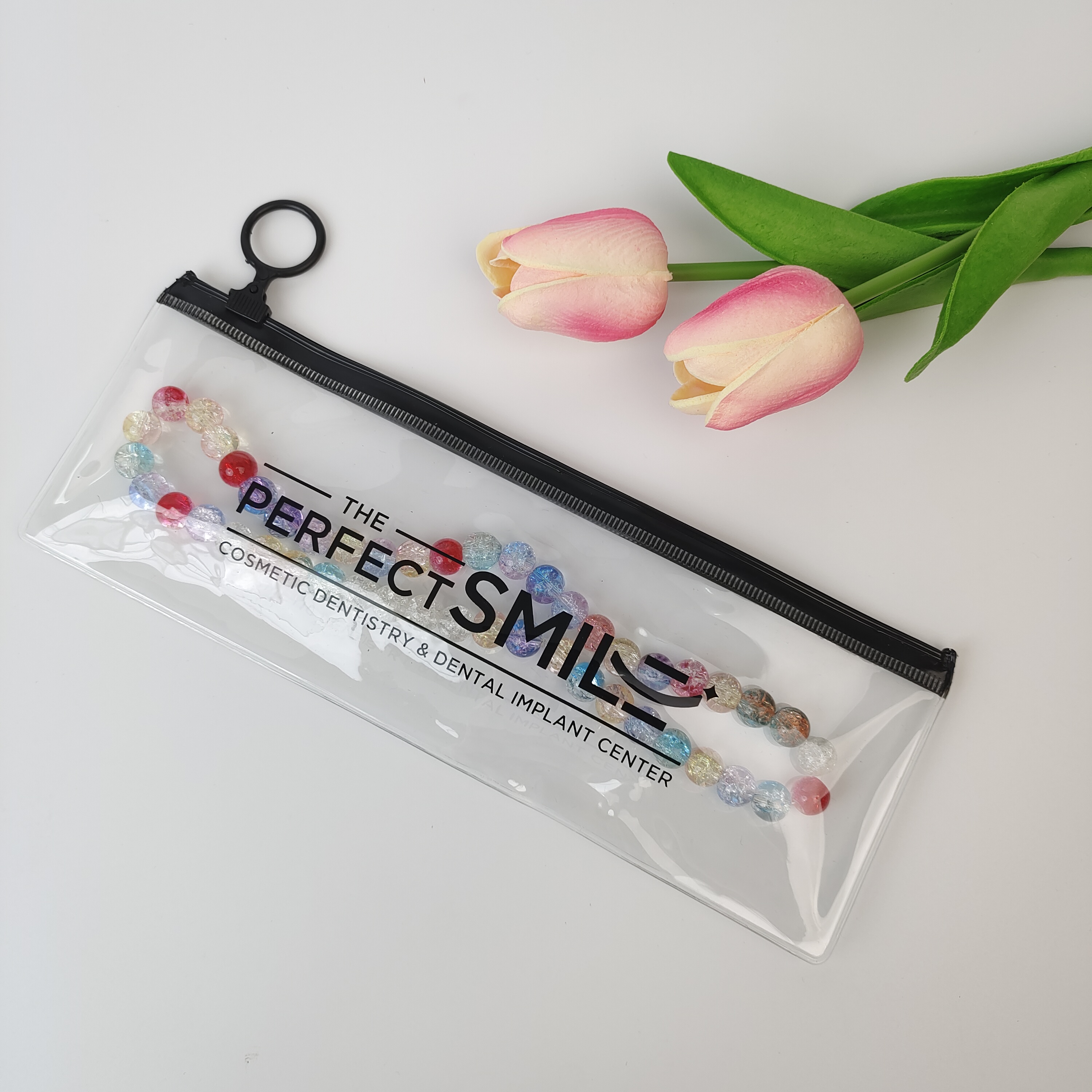 clear printed PVC zipper bag for dental care products - view 3