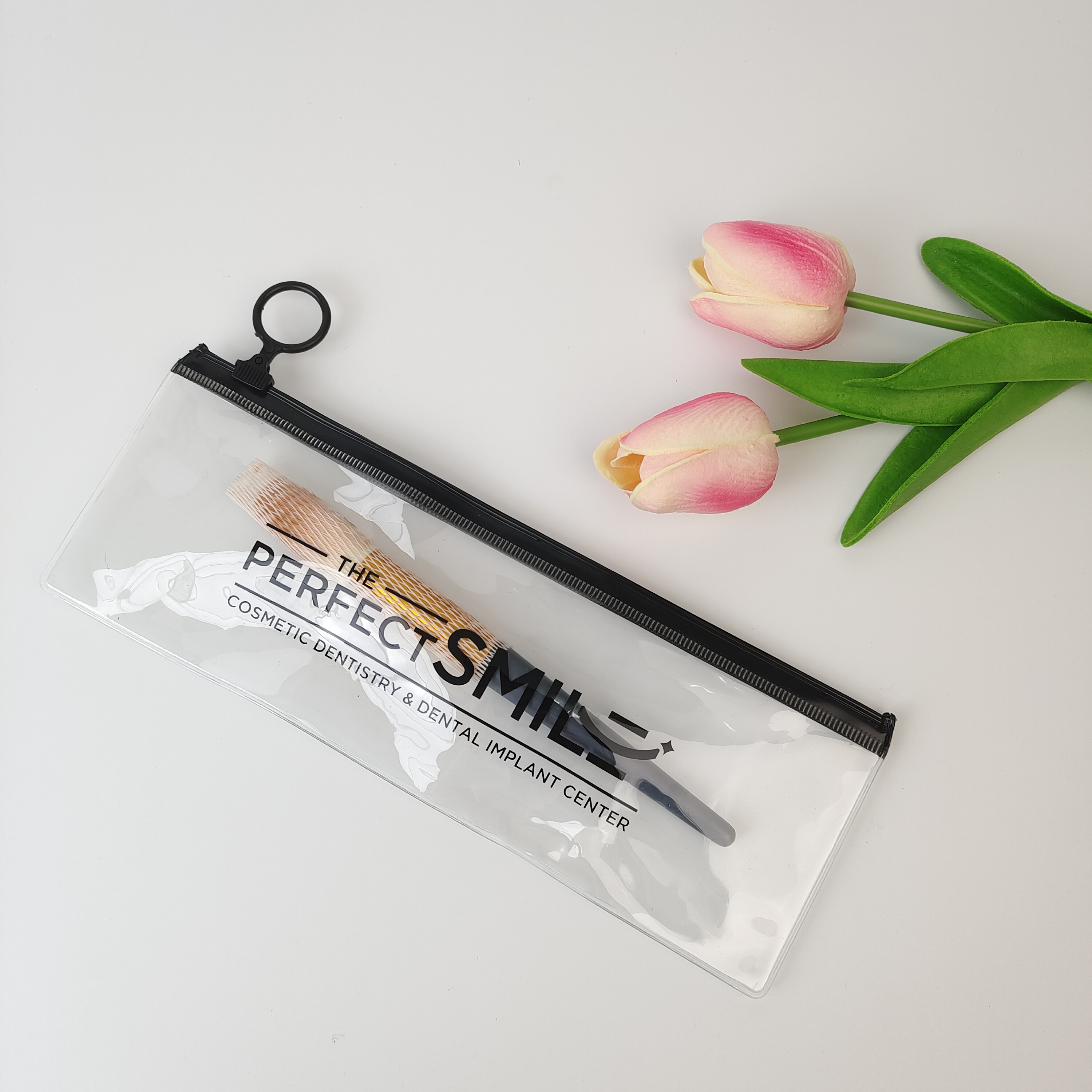 clear printed PVC zipper bag for dental care products - view 4