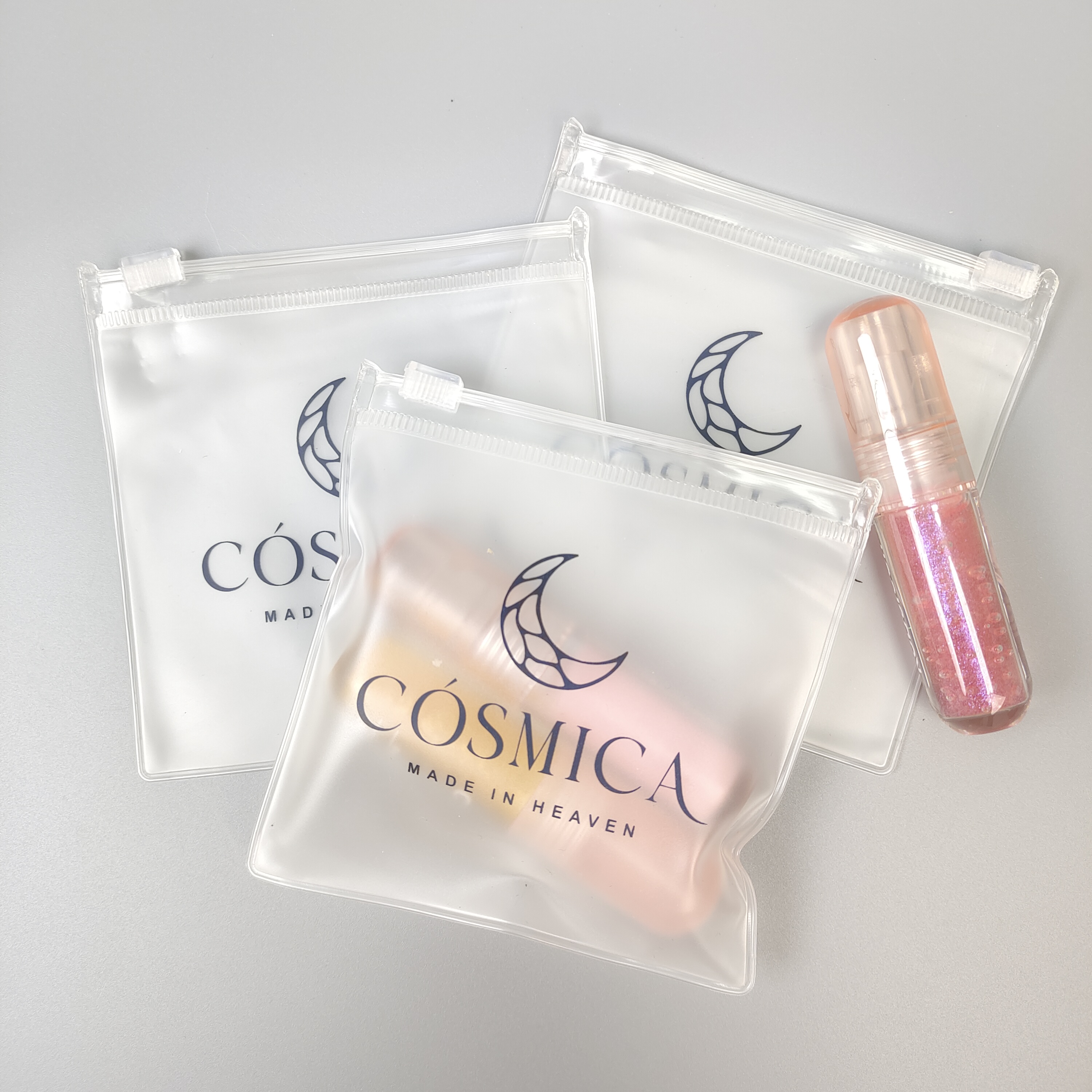 small transparent PVC zipper pouch for jewelry - view 3