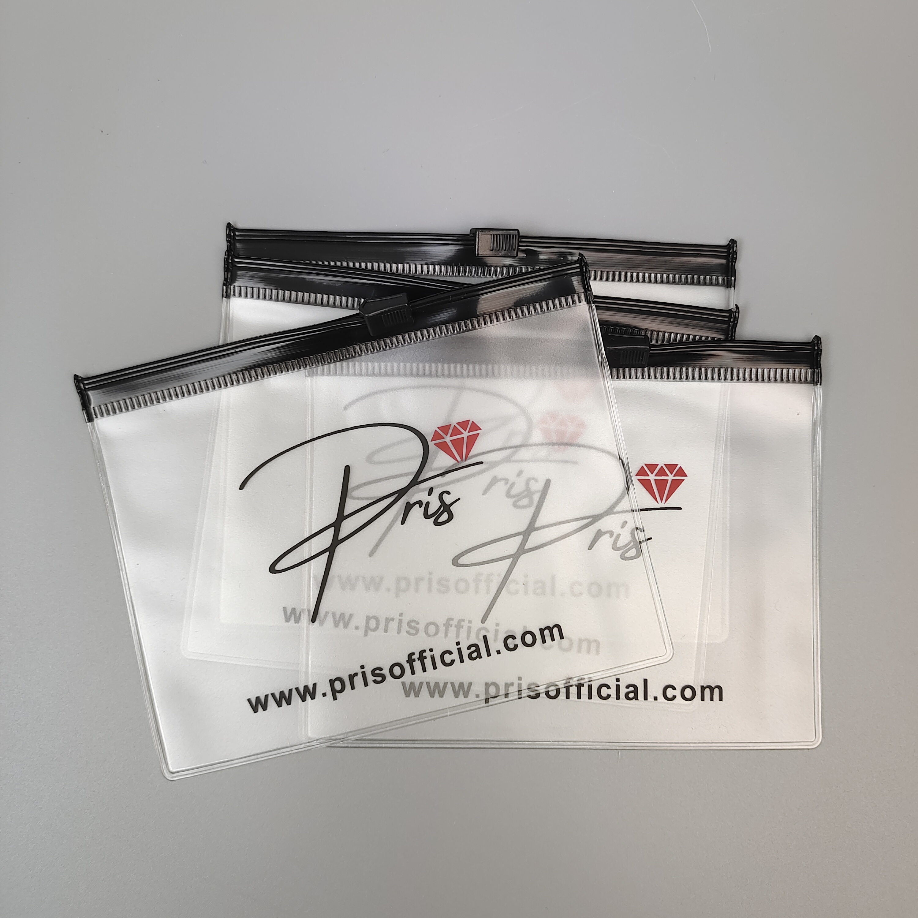 frosted PVC zipper pouch holding cosmetic bottles - view 6