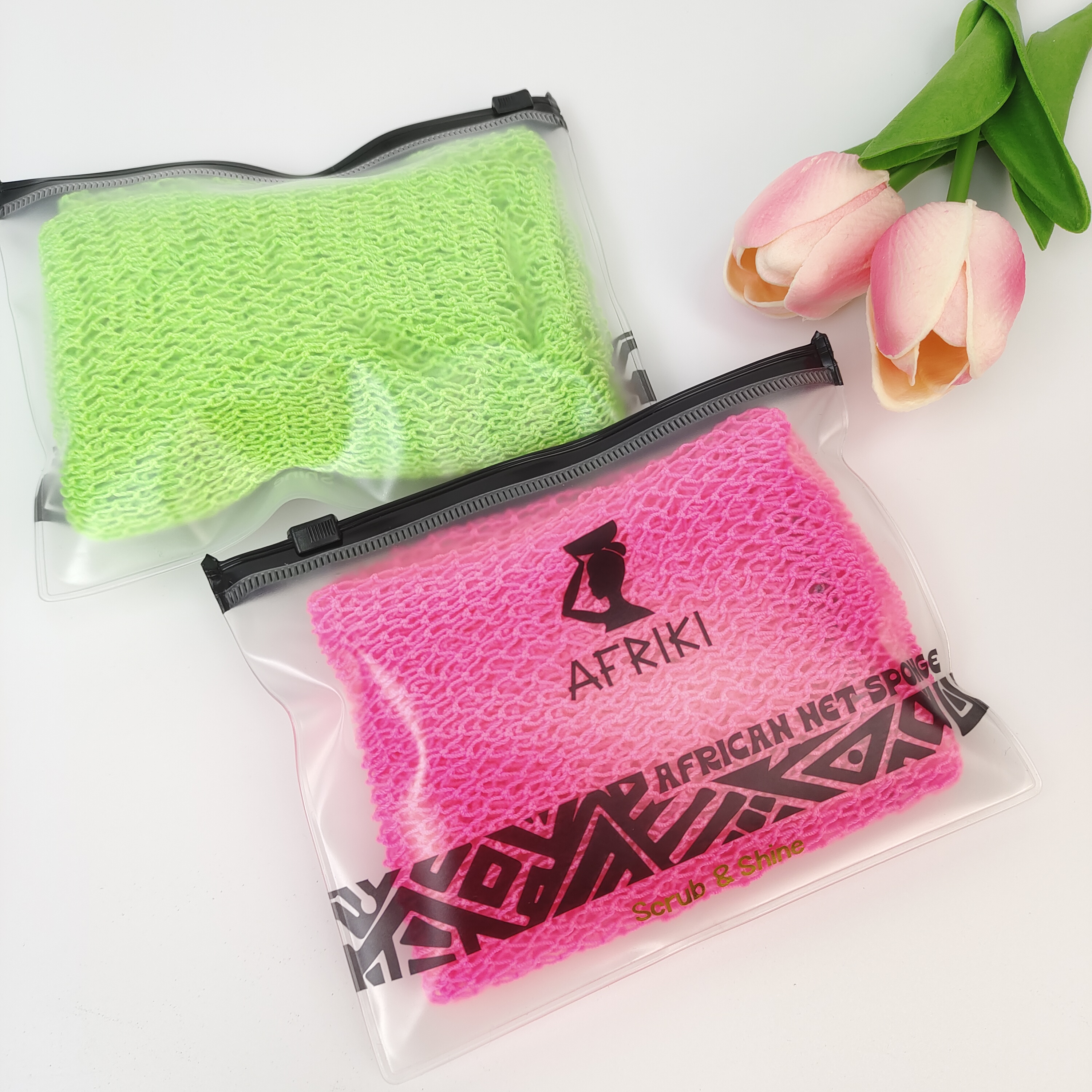 clear PVC zipper bag with metallic gold foil artwork - view 5