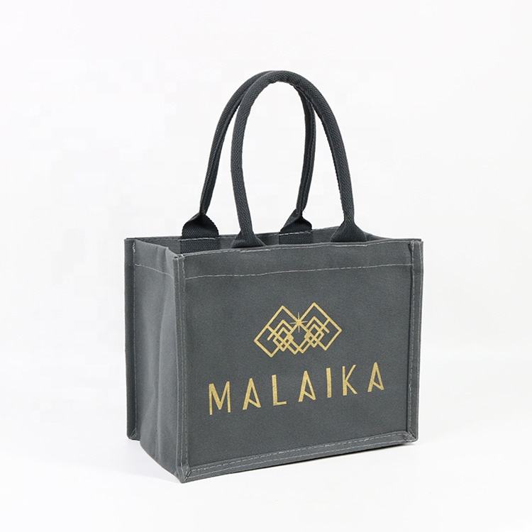 heart pattern white jute tote product example - view 5