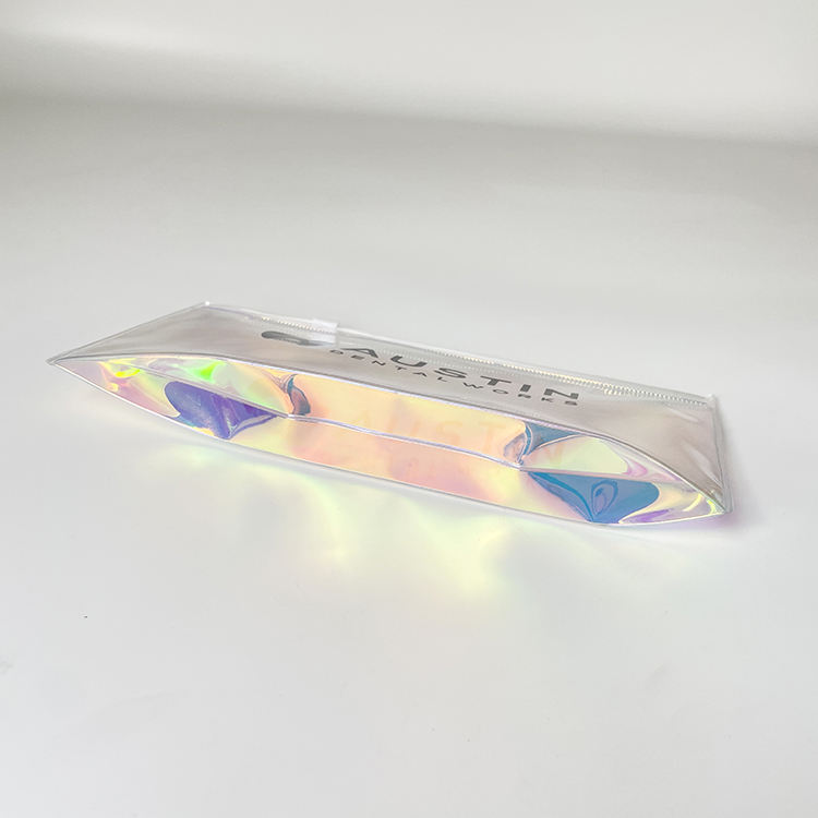 holographic PVC dental kit pouch with white slider and black logo - view 6