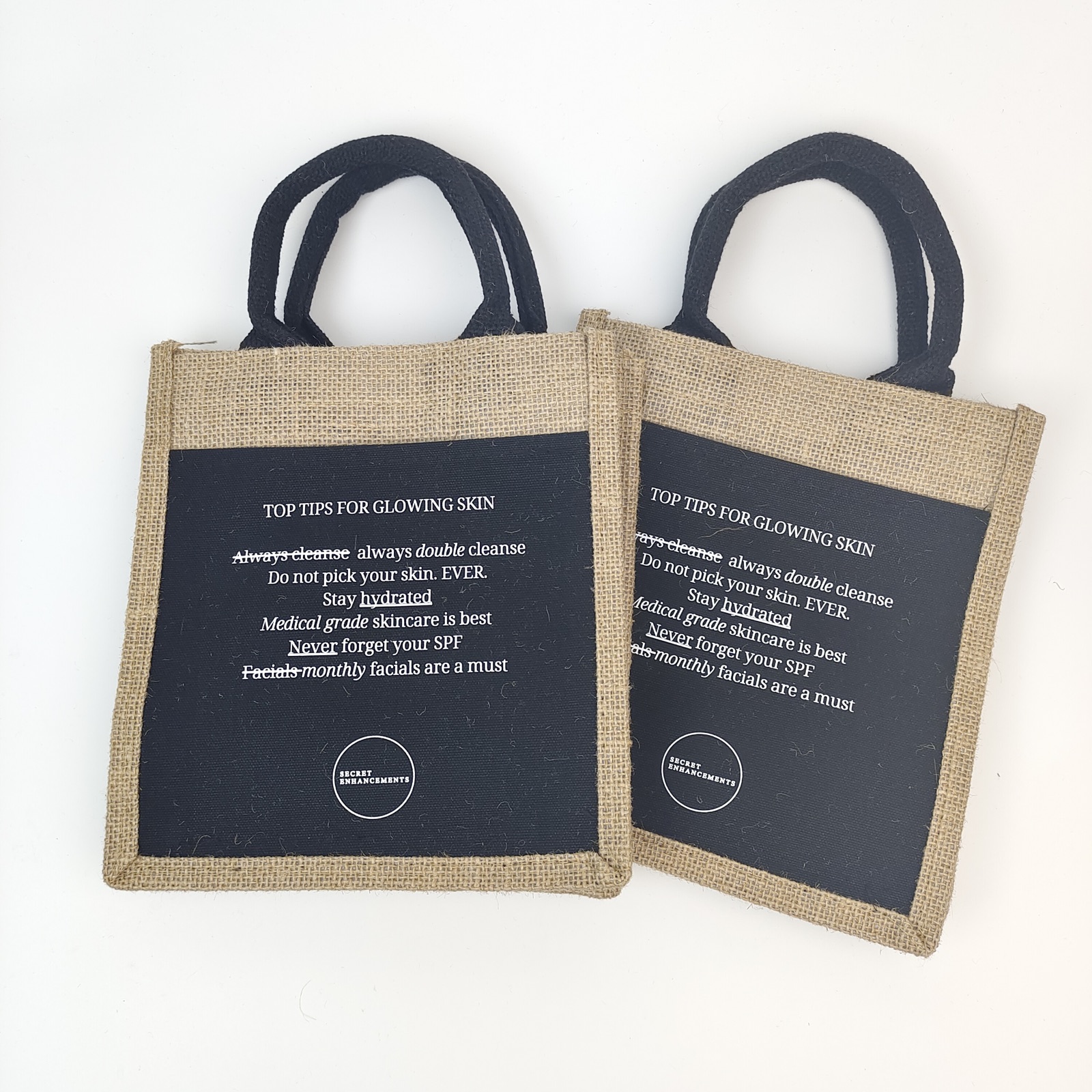 Jute Bag with Black Canvas Pocket view 2