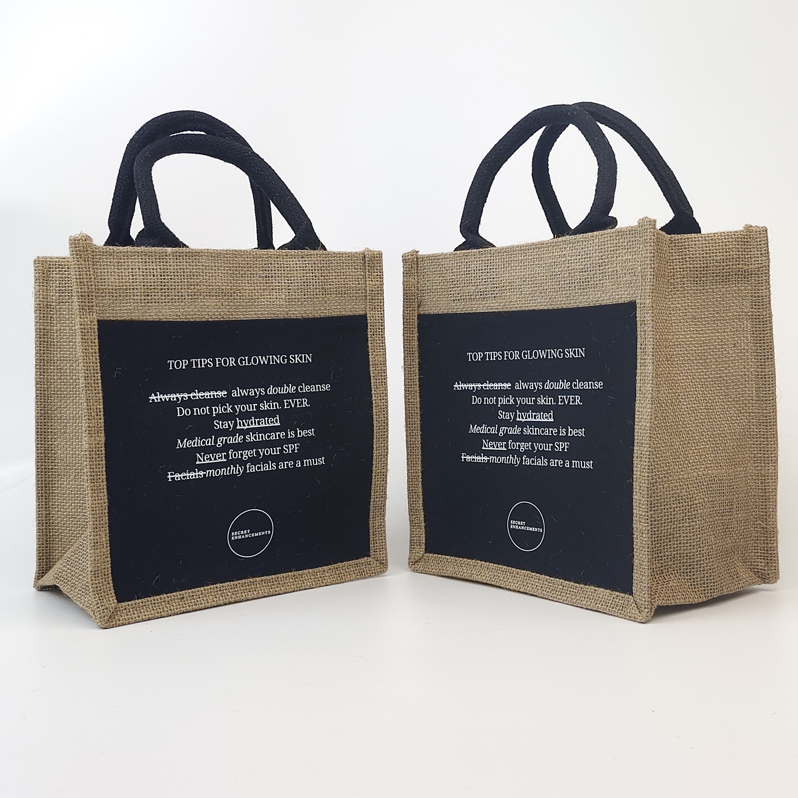 Jute Bag with Black Canvas Pocket view 5