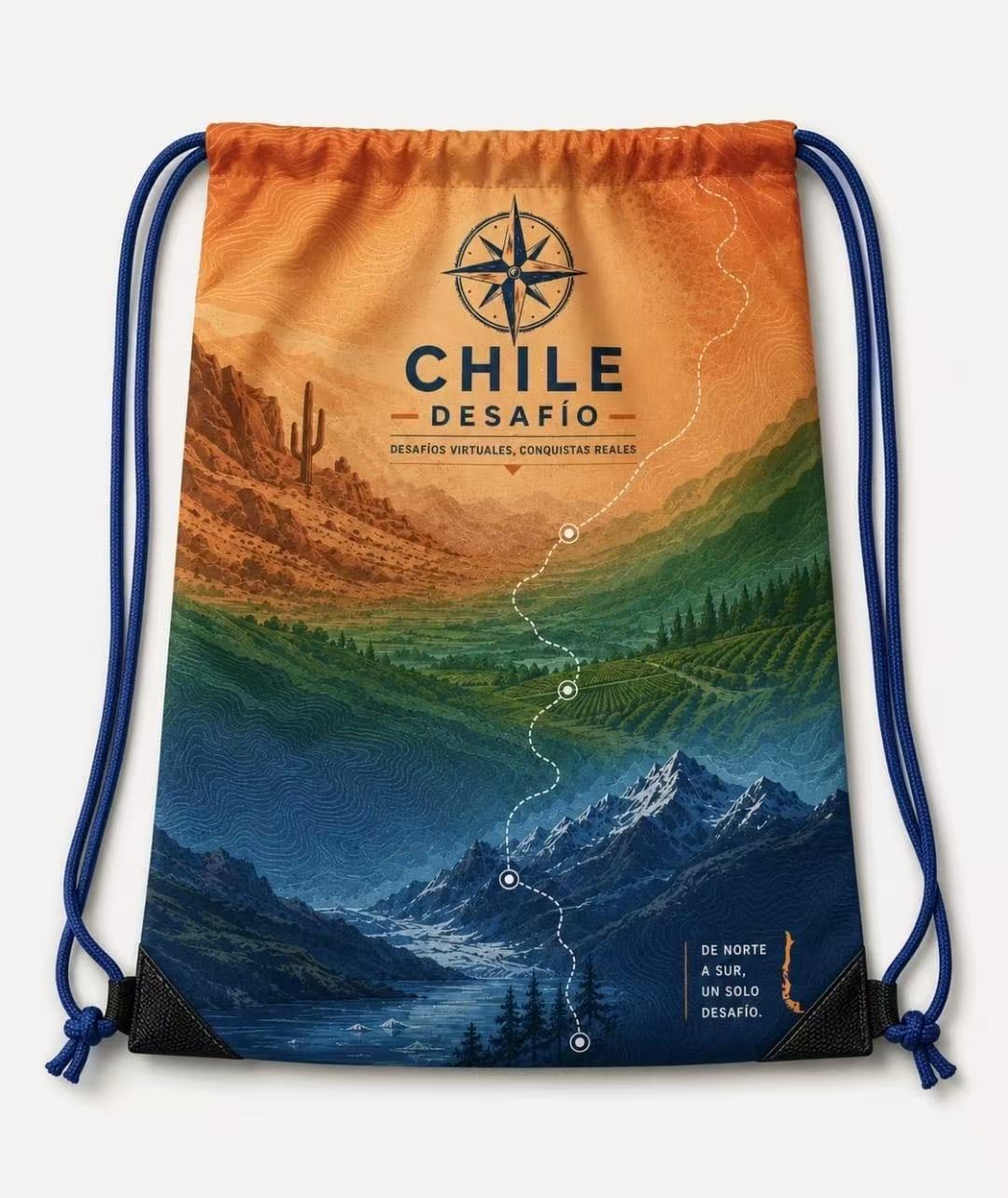 custom full color landscape sublimation polyester drawstring backpack