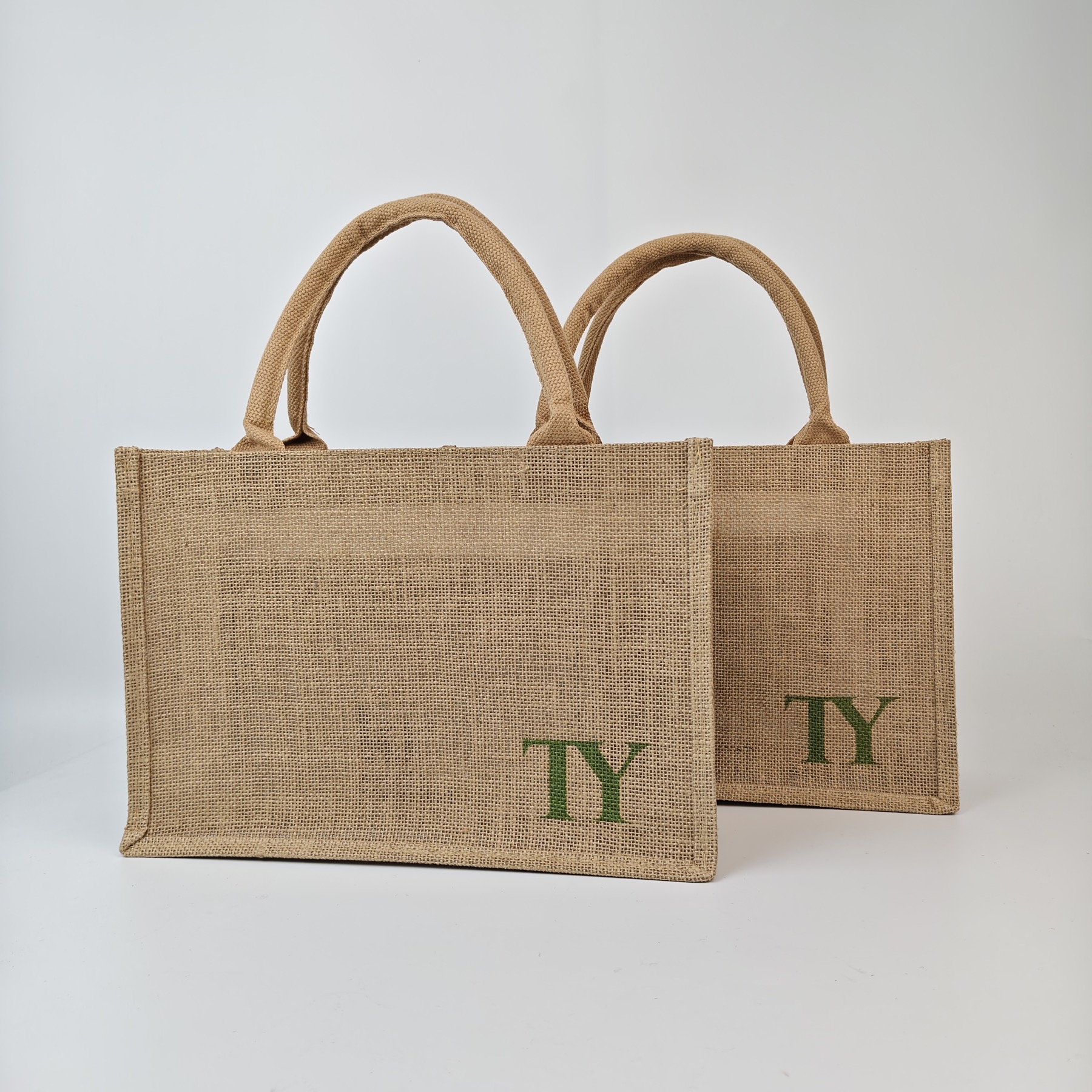 Natural Jute Tote Bag view 3