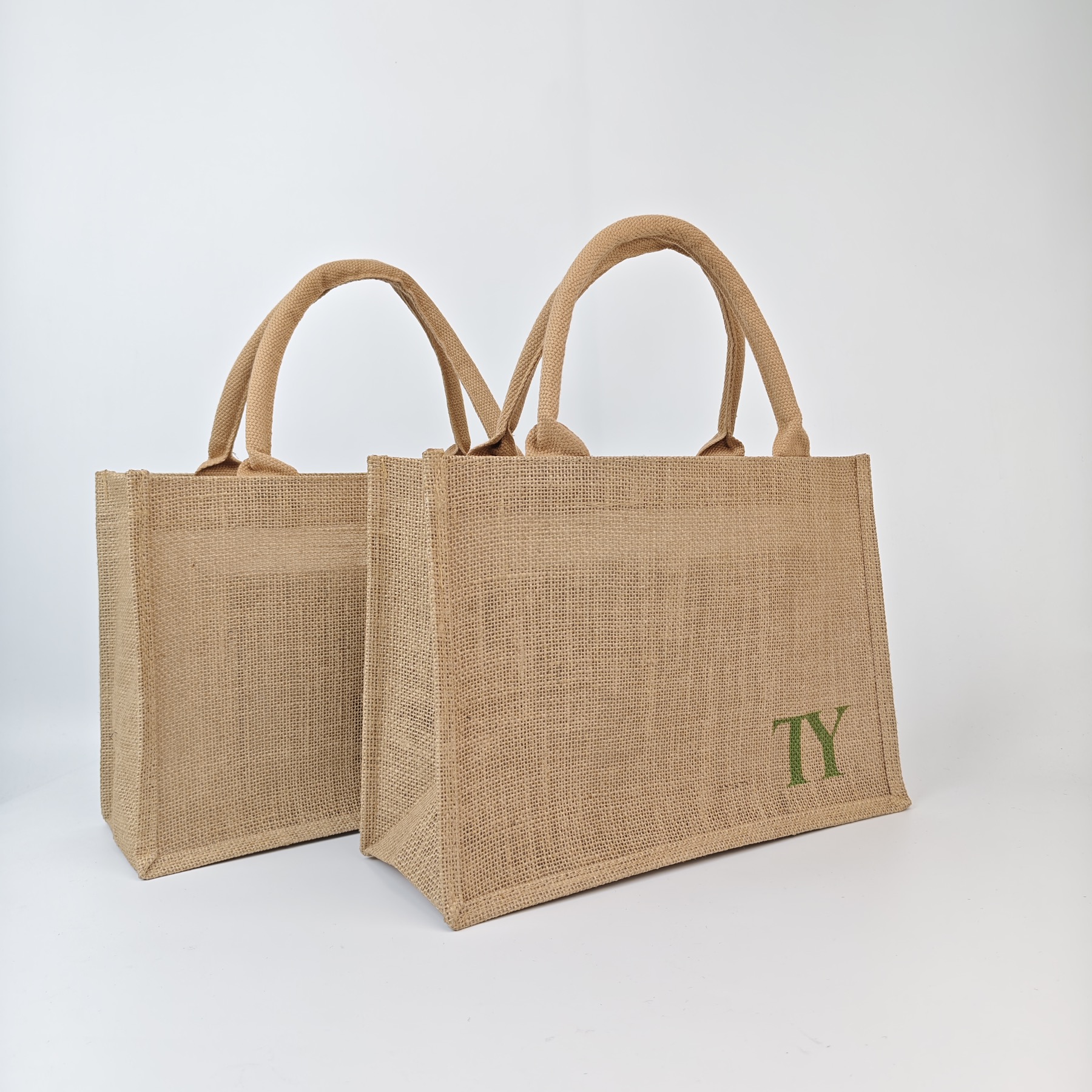 Natural Jute Tote Bag view 4