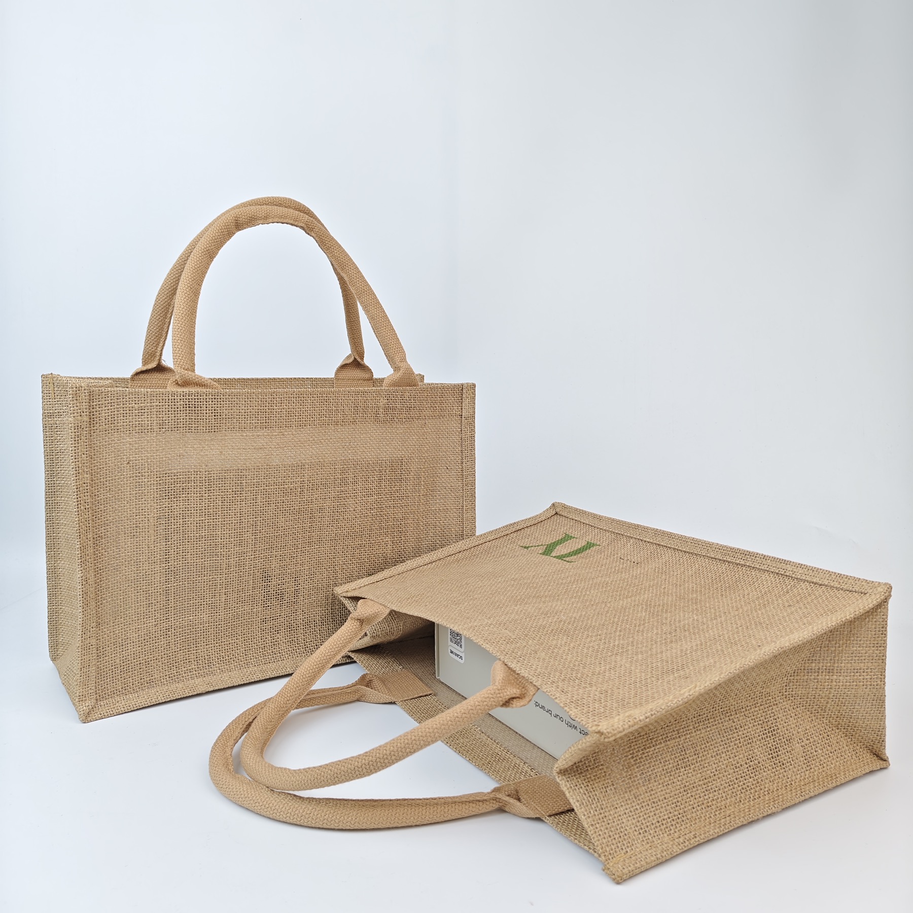 Natural Jute Tote Bag view 6