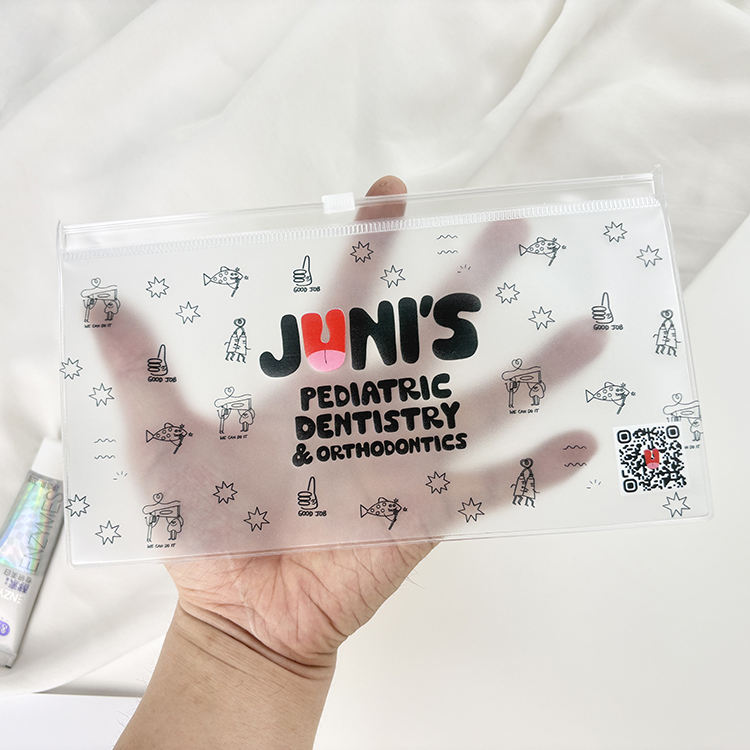clear pediatric dental PVC pouch with all-over printed artwork - view 4