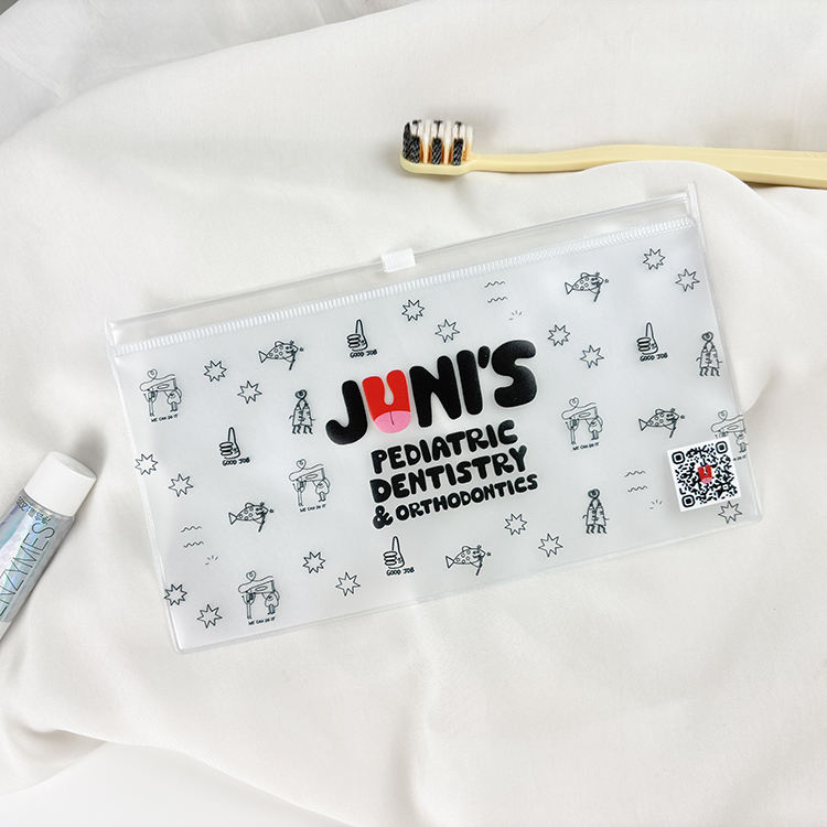 clear pediatric dental PVC pouch with all-over printed artwork - view 5