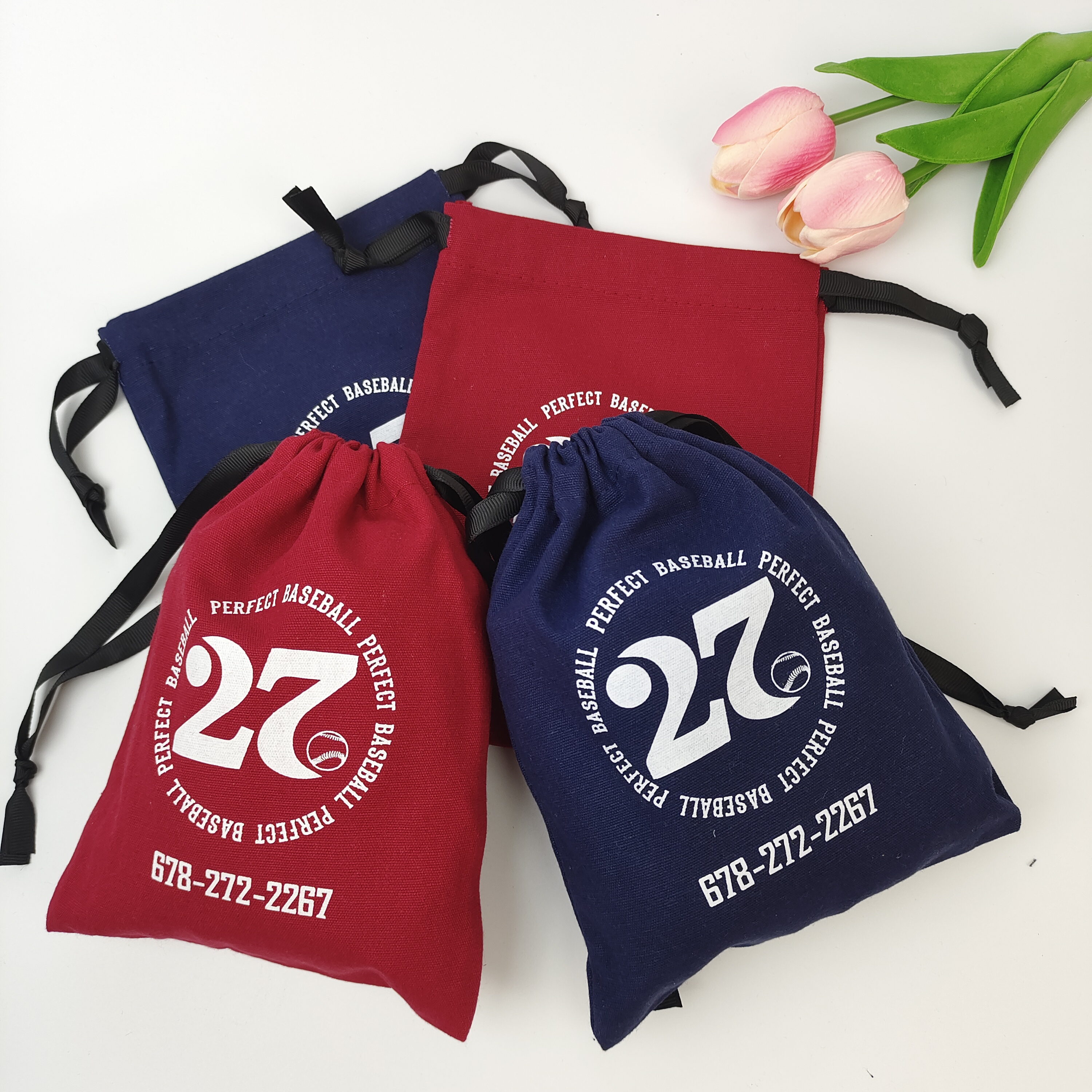 plain natural cotton drawstring pouch for small gifts - view 3
