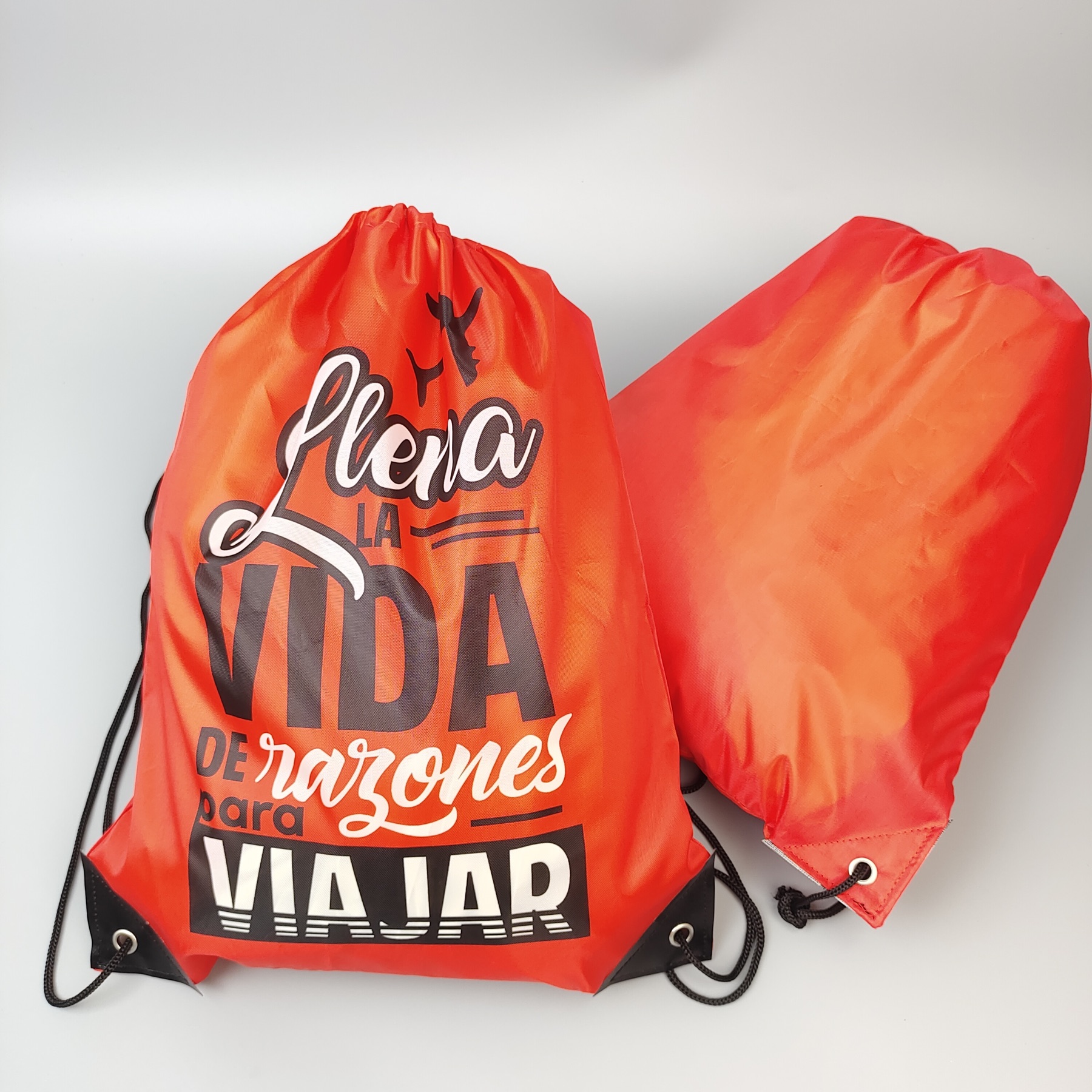 Red Polyester Backpack view 1