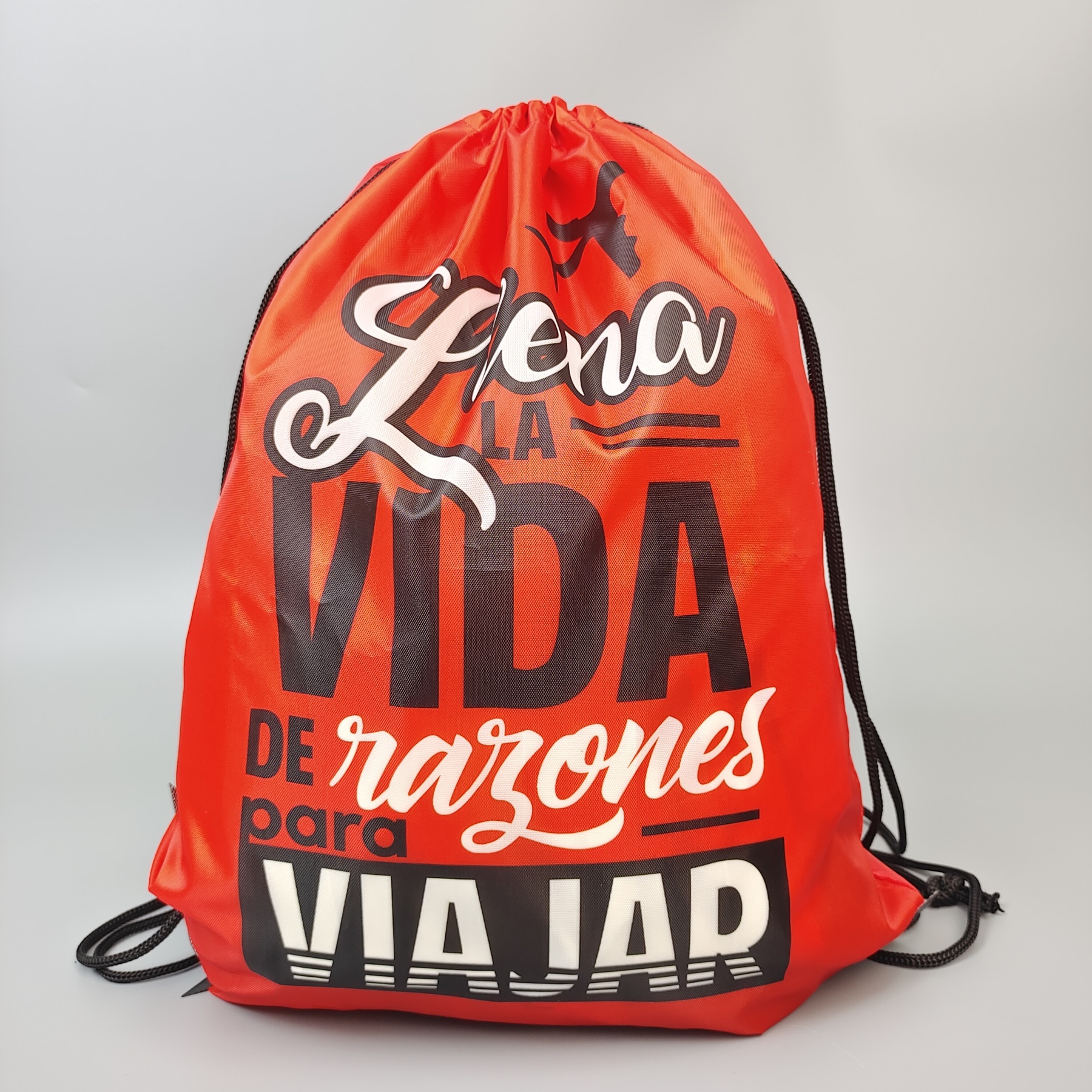 Red Polyester Backpack view 2