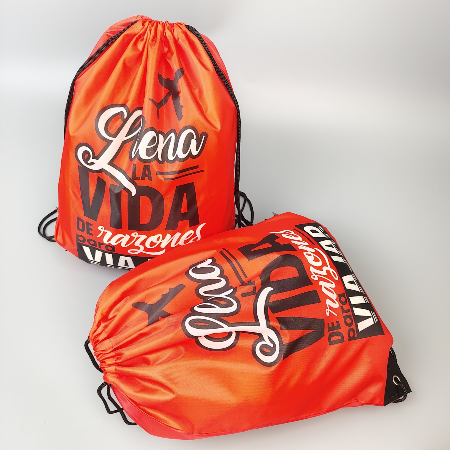 Red Polyester Backpack view 3