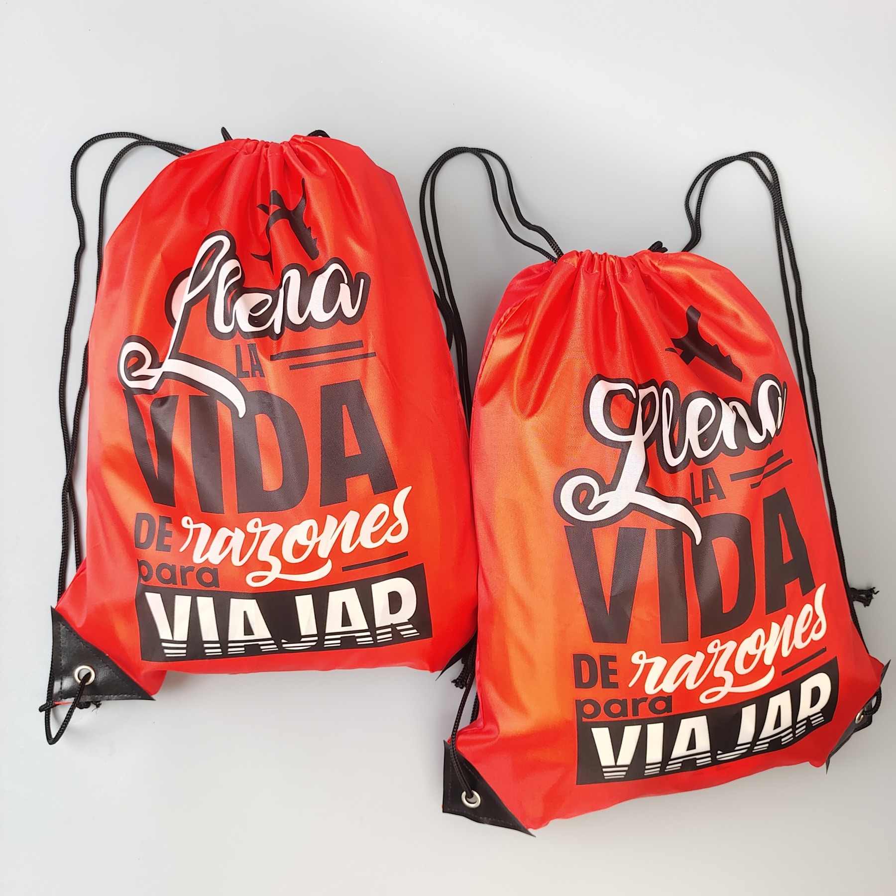 Red Polyester Backpack view 6