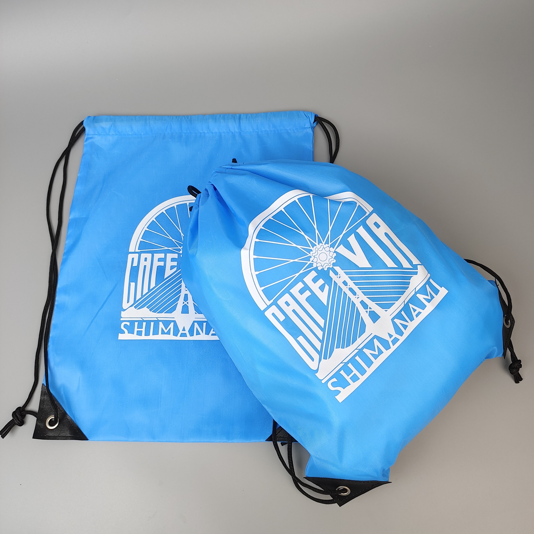 Sky Blue Screen-Printed Polyester Backpack view 5