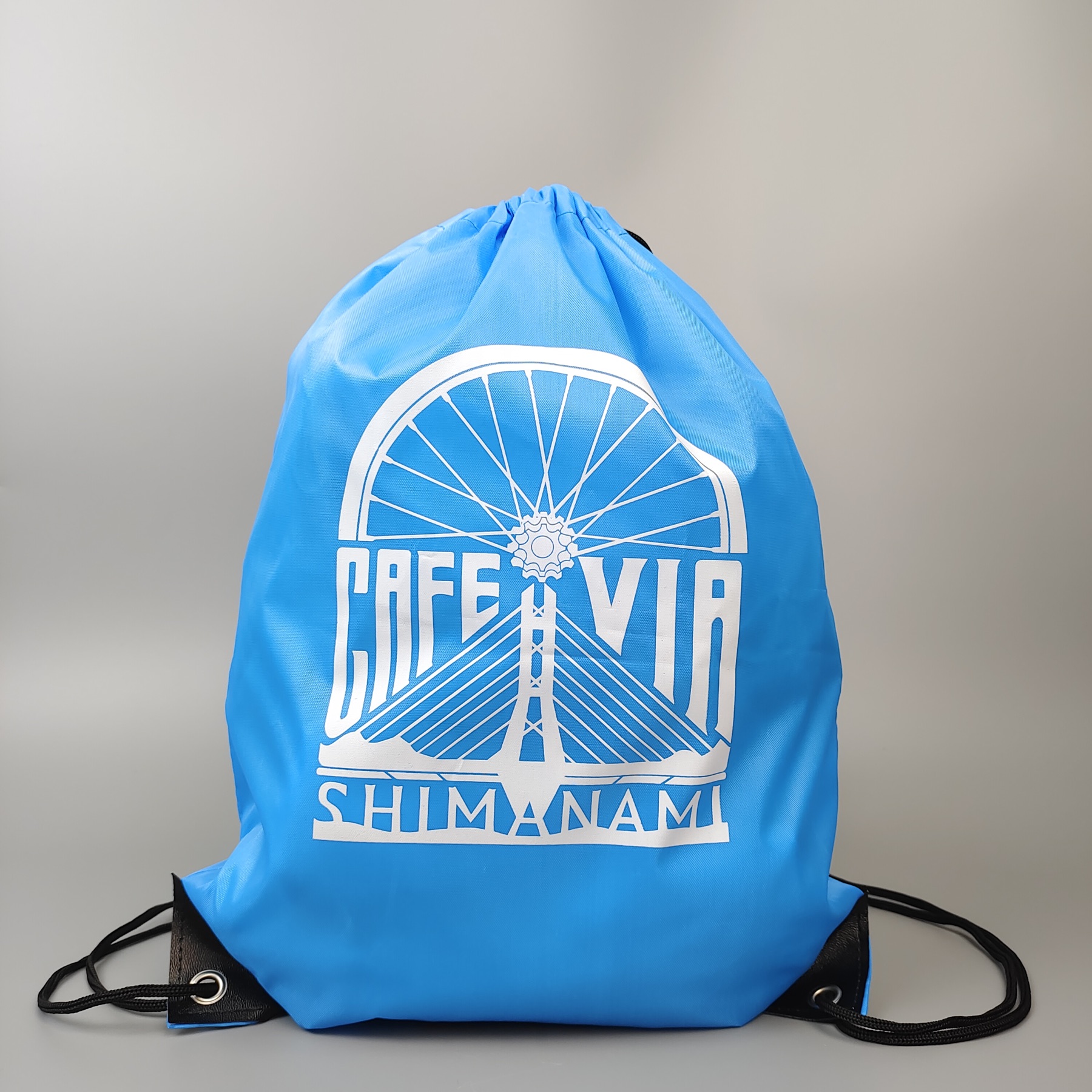 Sky Blue Screen-Printed Polyester Backpack view 6