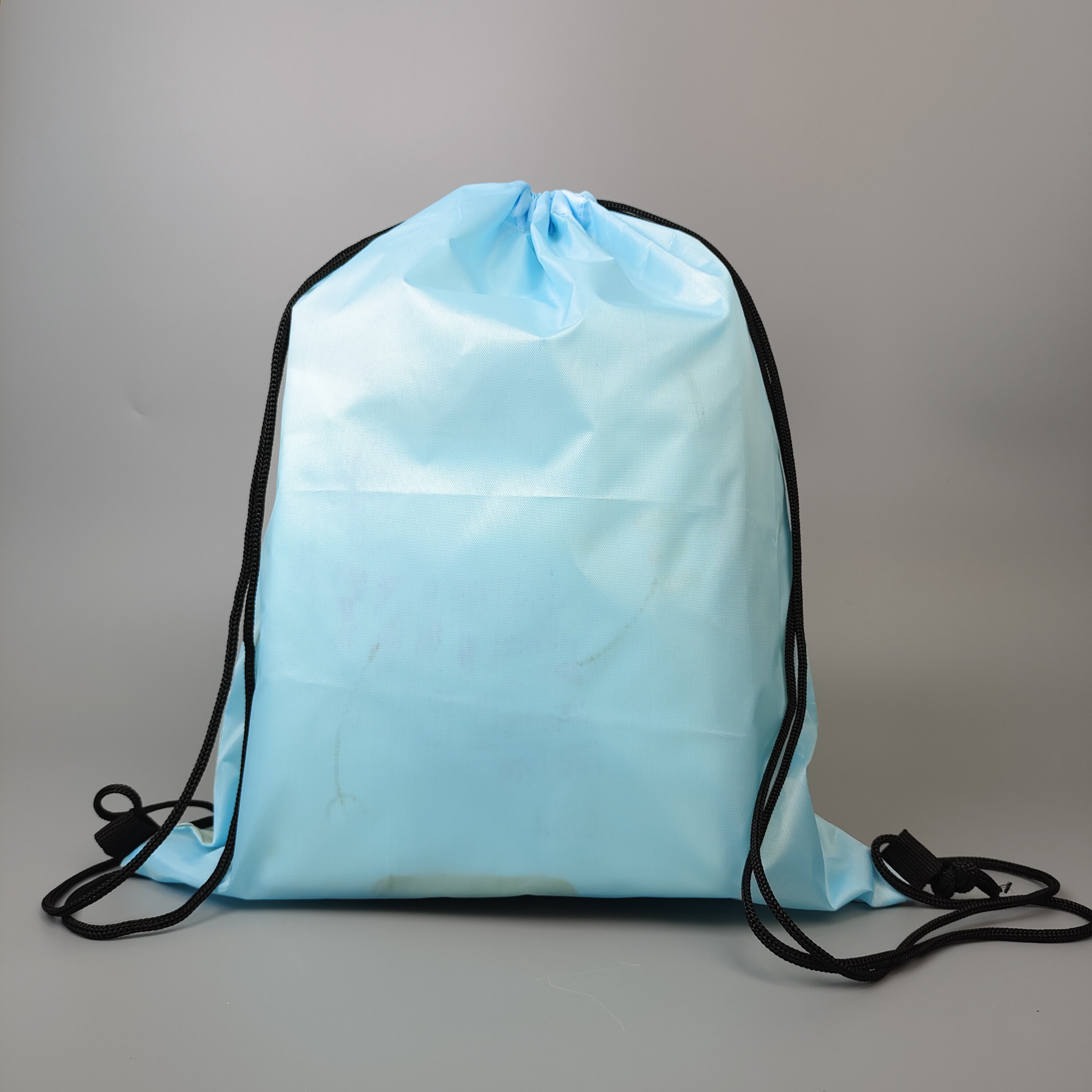 light polyester drawstring backpack with colorful snowman print - view 2