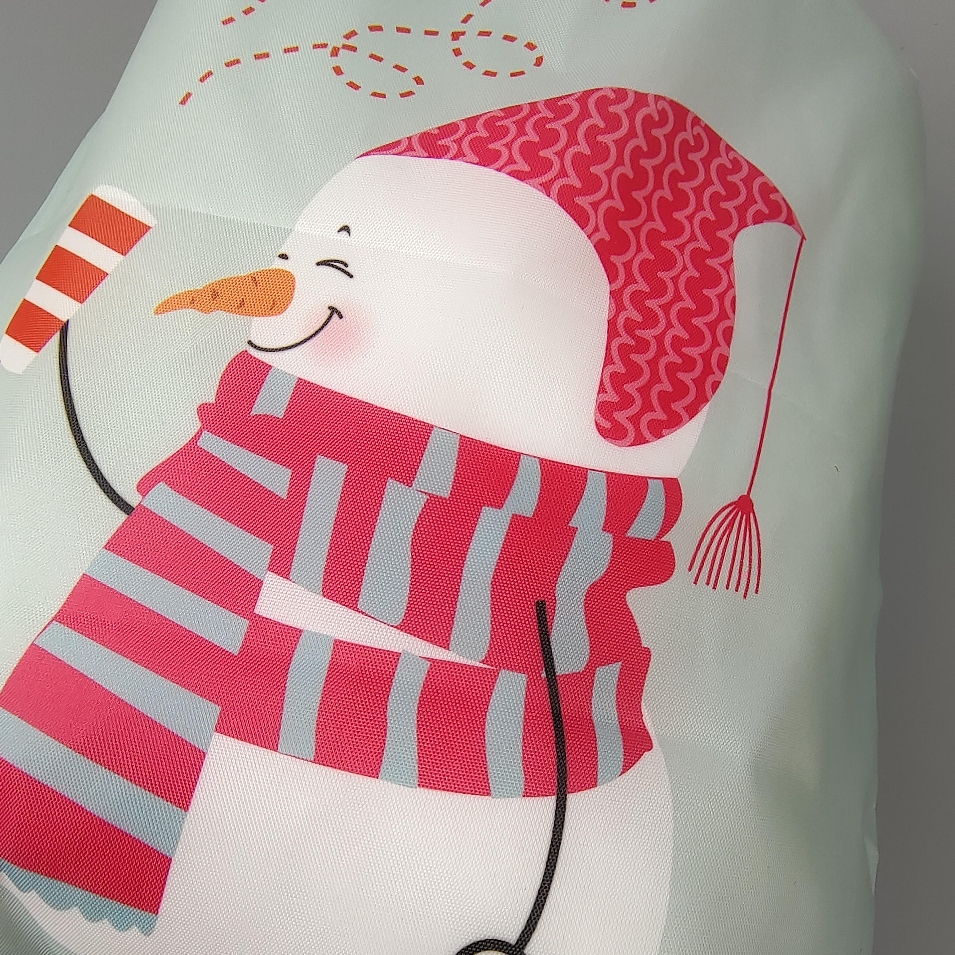 light polyester drawstring backpack with colorful snowman print - view 5