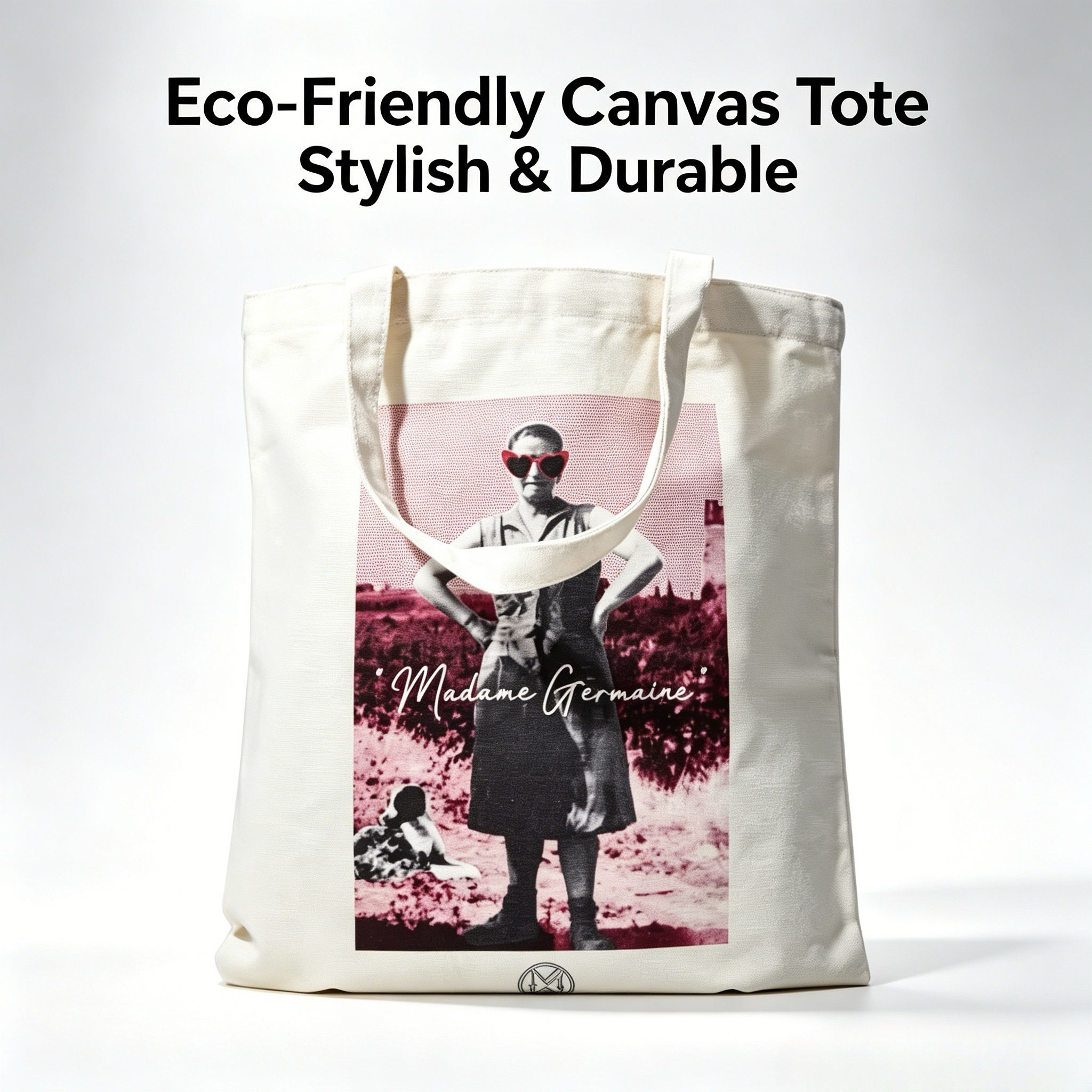 Vintage Printed Canvas Tote Bag