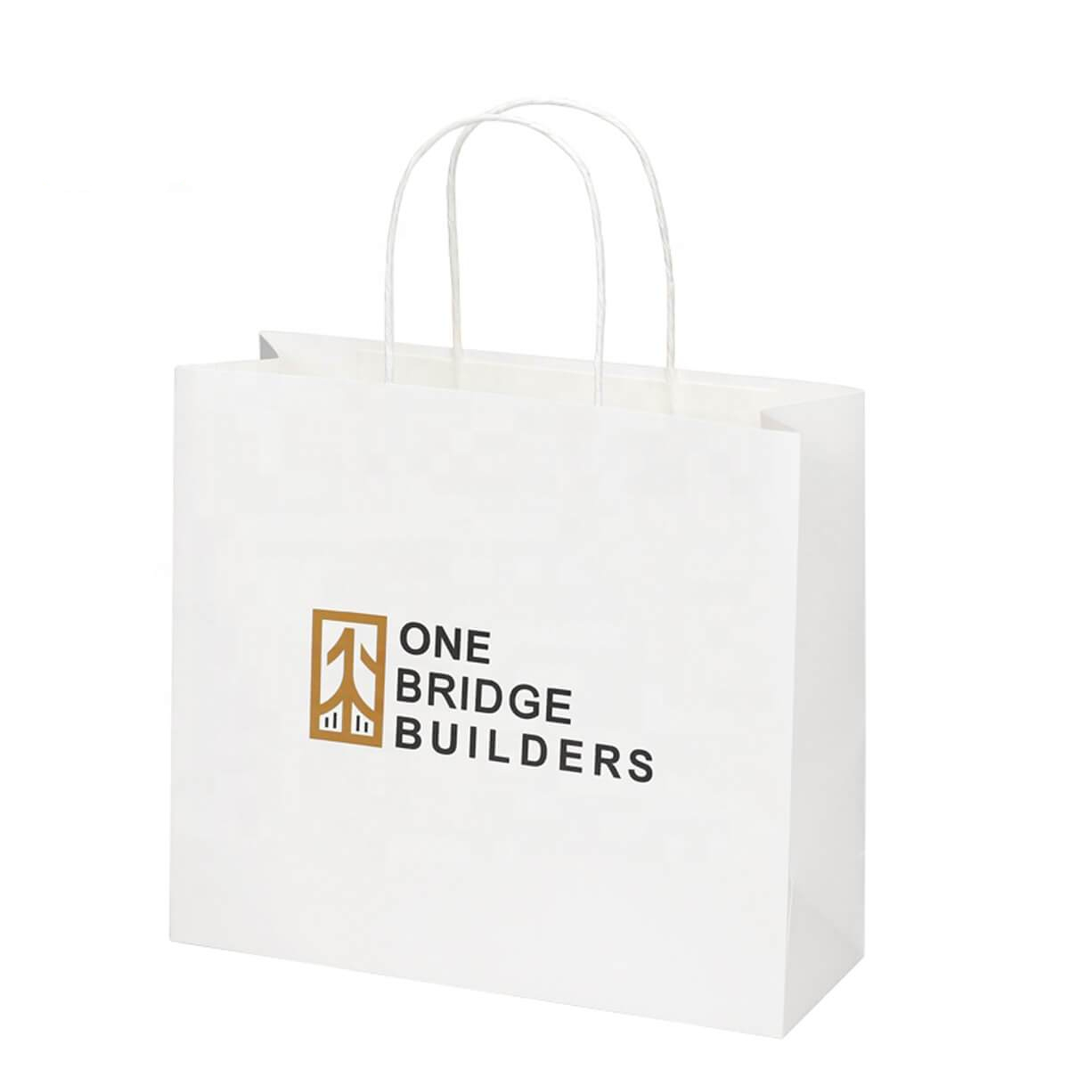 White Kraft Paper Shopping Bag view 2