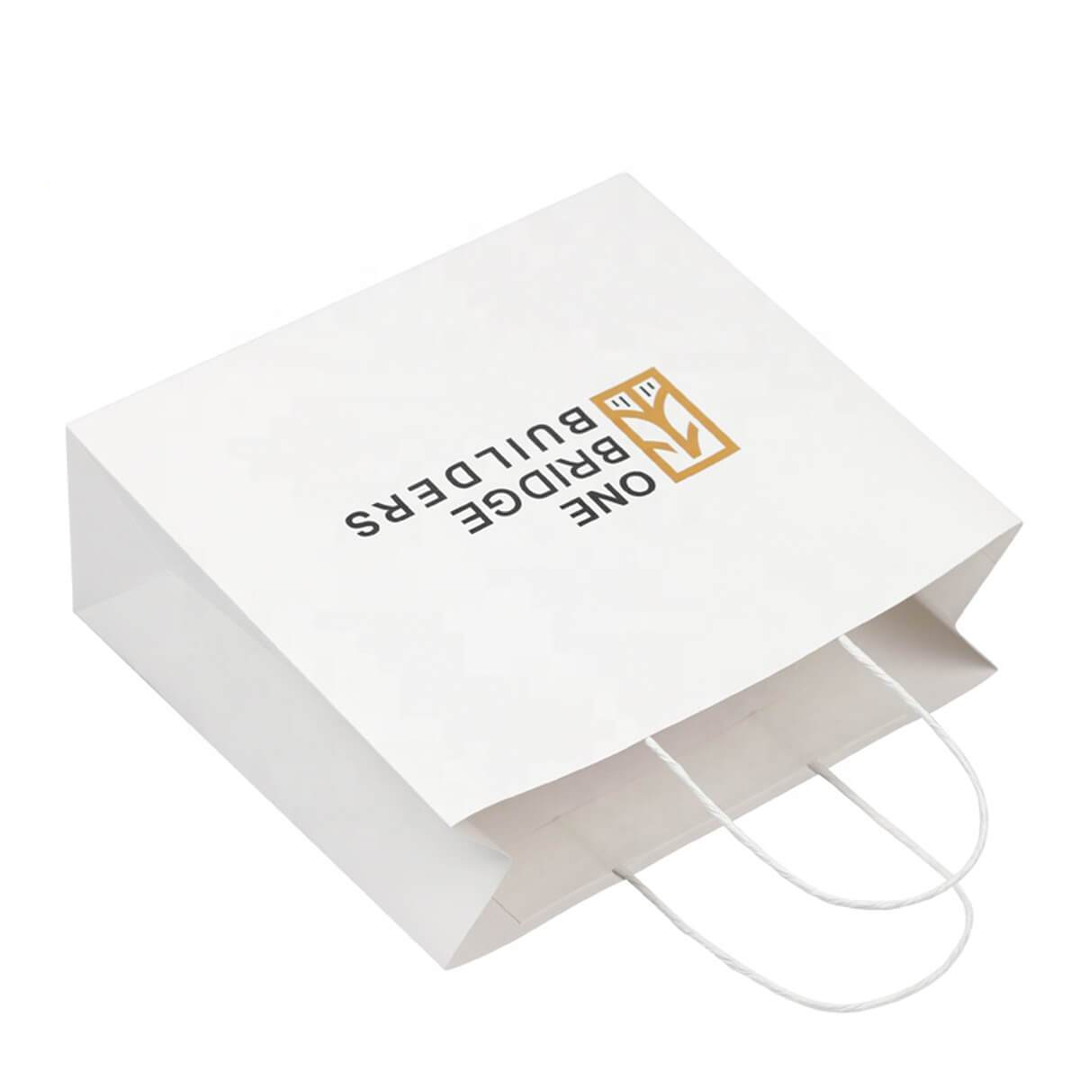 White Kraft Paper Shopping Bag view 4