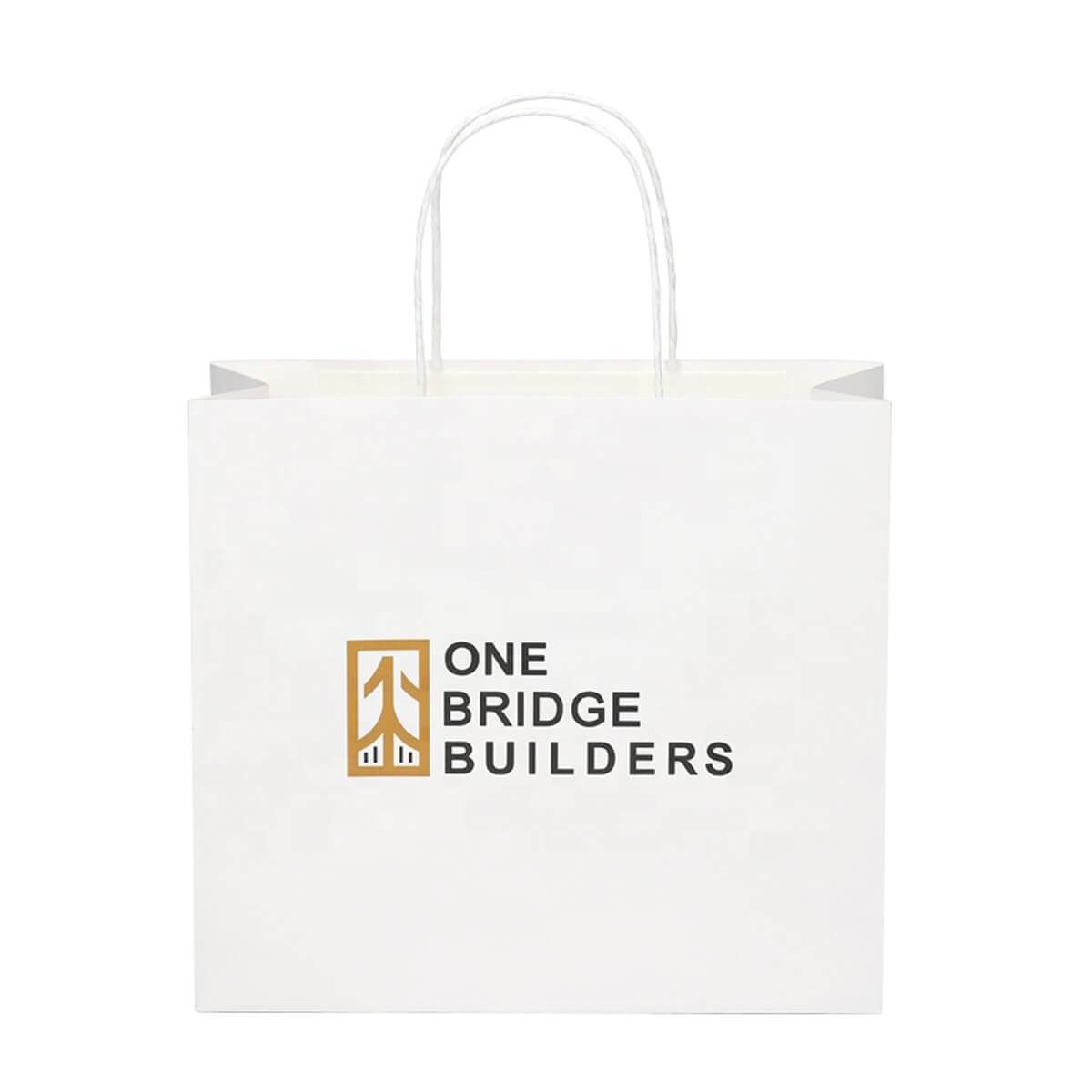 White Kraft Paper Shopping Bag view 6